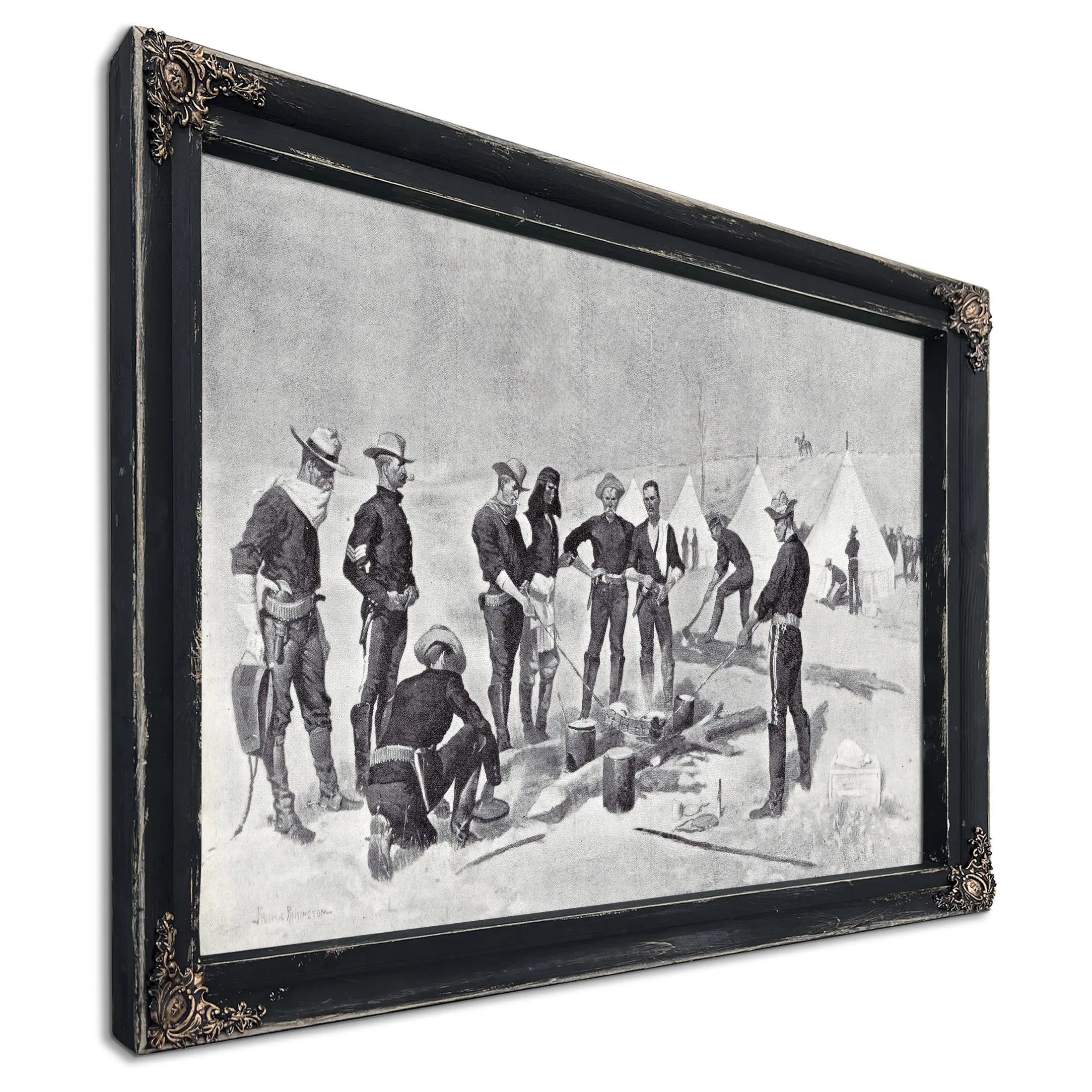 Remingtonuscavalrychristmasbeefroast  by Frederic Remington