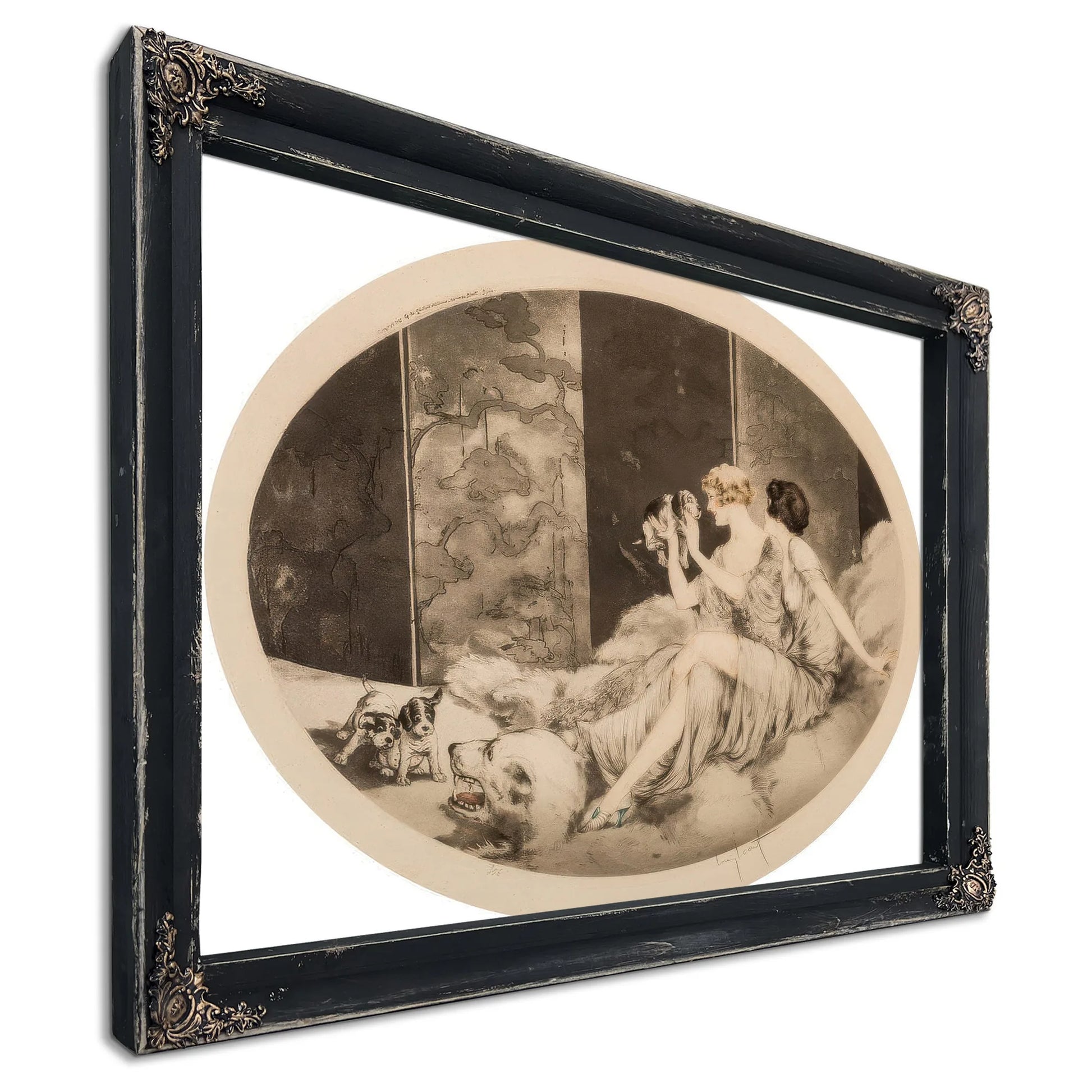 Petit Chiens 1925 By Louis Icart Fine Art Print