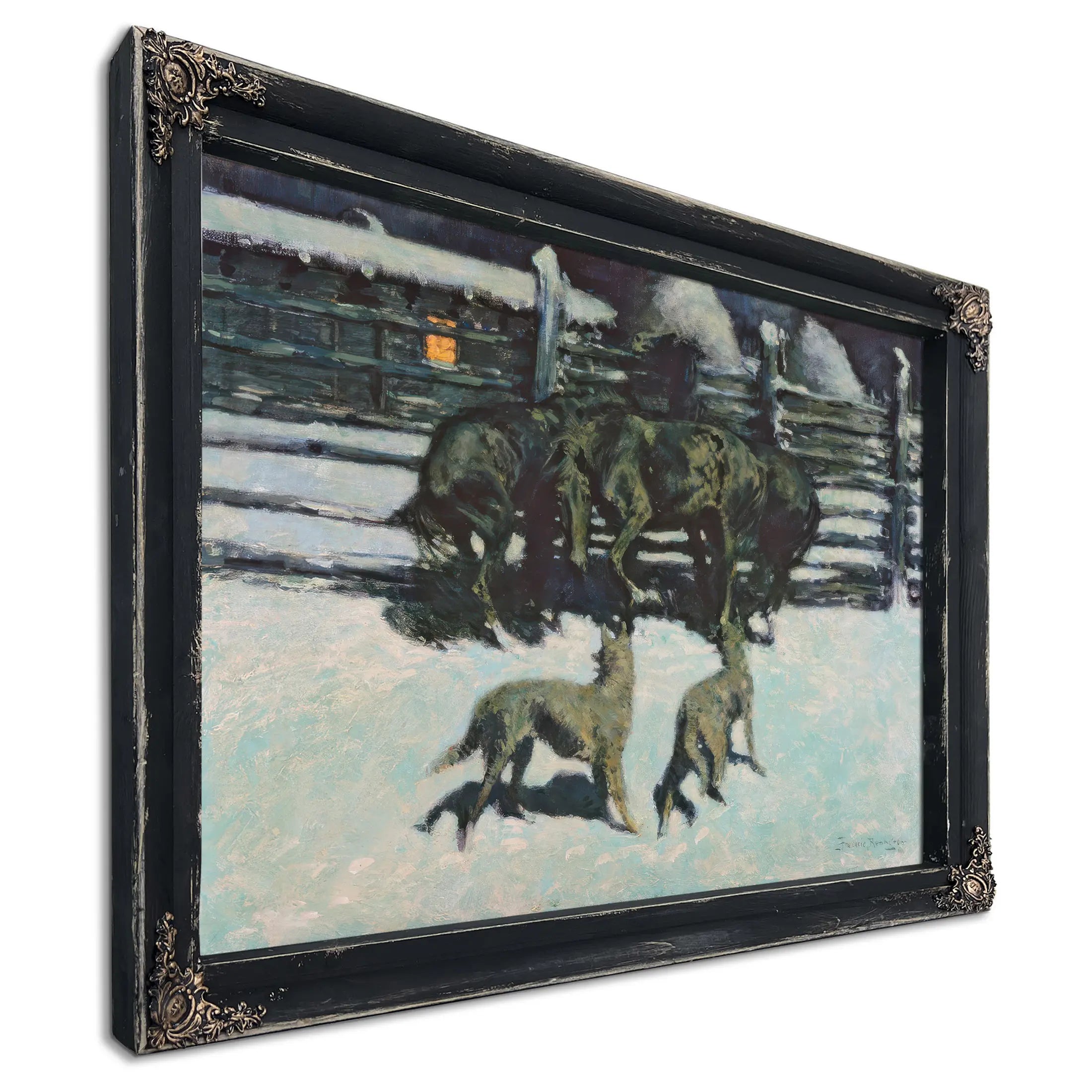 The Call For Help At Bay C Oil On Canvas by Frederic Remington