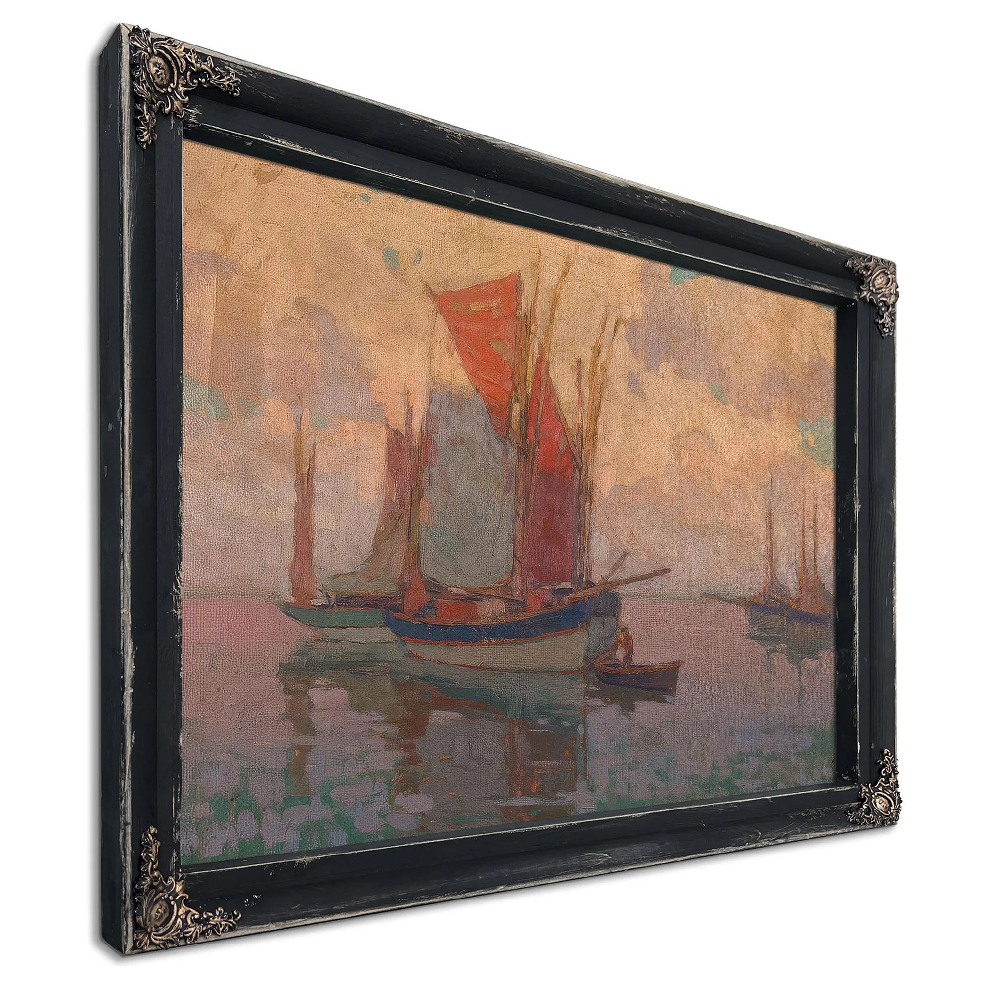 At Anchor, Tuna Boats, Brittany, France By Edgar Payne Fine Art Print