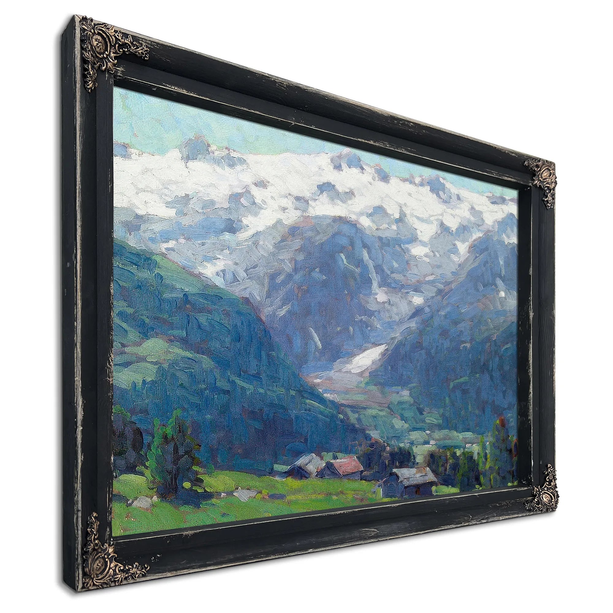 Distant Glaciers And High Country Huts By Edgar Payne Fine Art Print