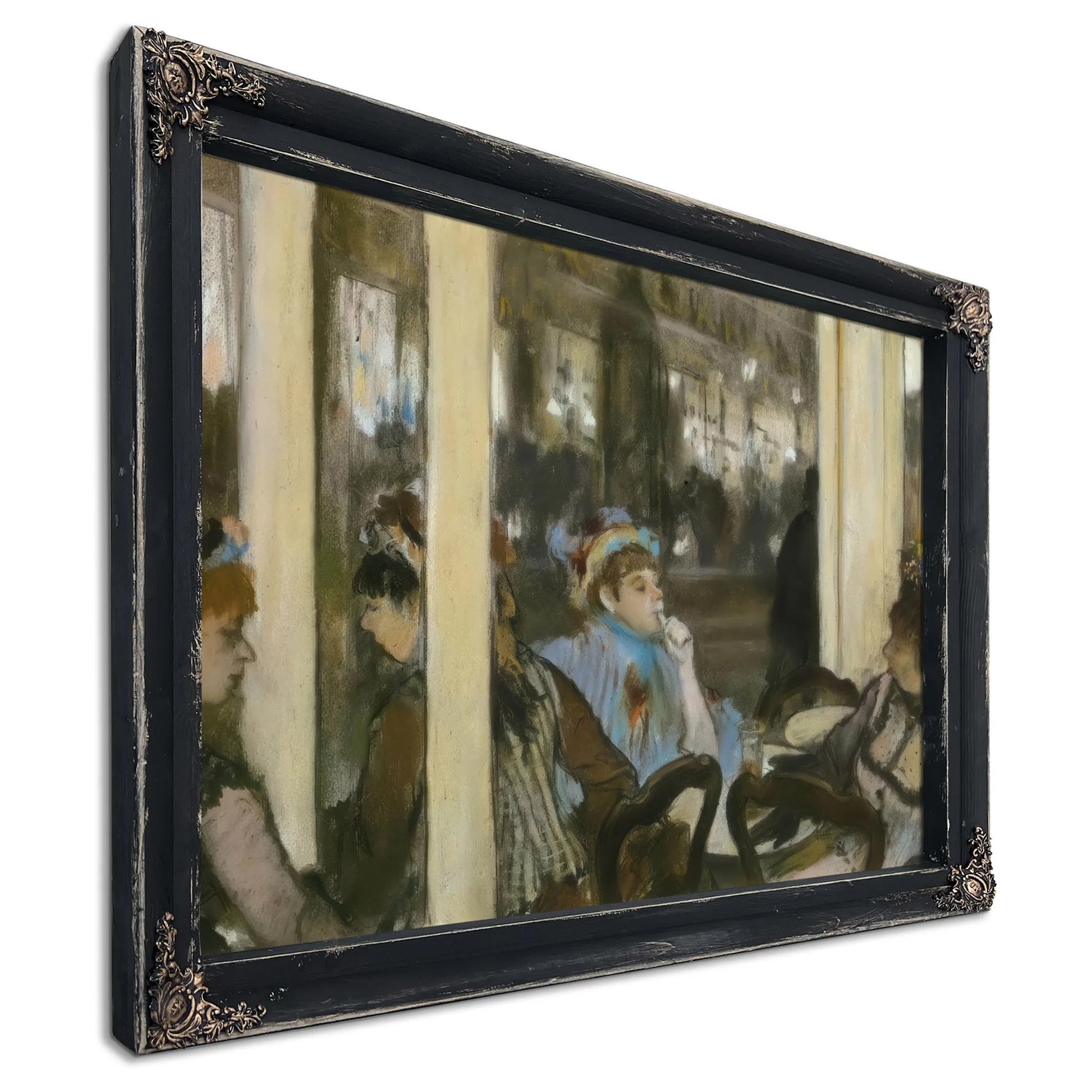 Women In Front Of A Cafe By Edgar Degas Fine Art Print