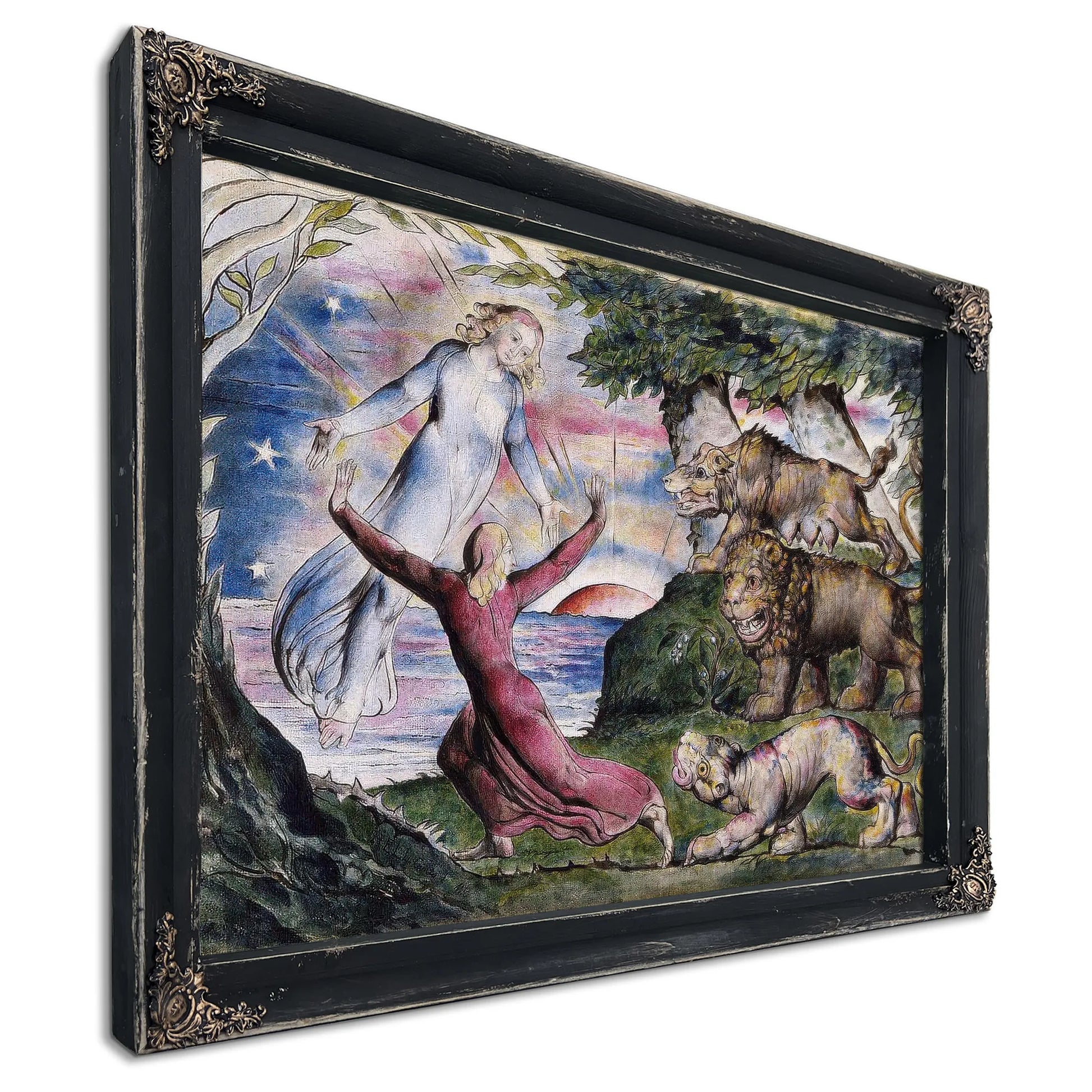 Dante Running From The Three Beasts 1824 1827 Pen And Ink 37 0X52 5Cm By William Blake Fine Art Print