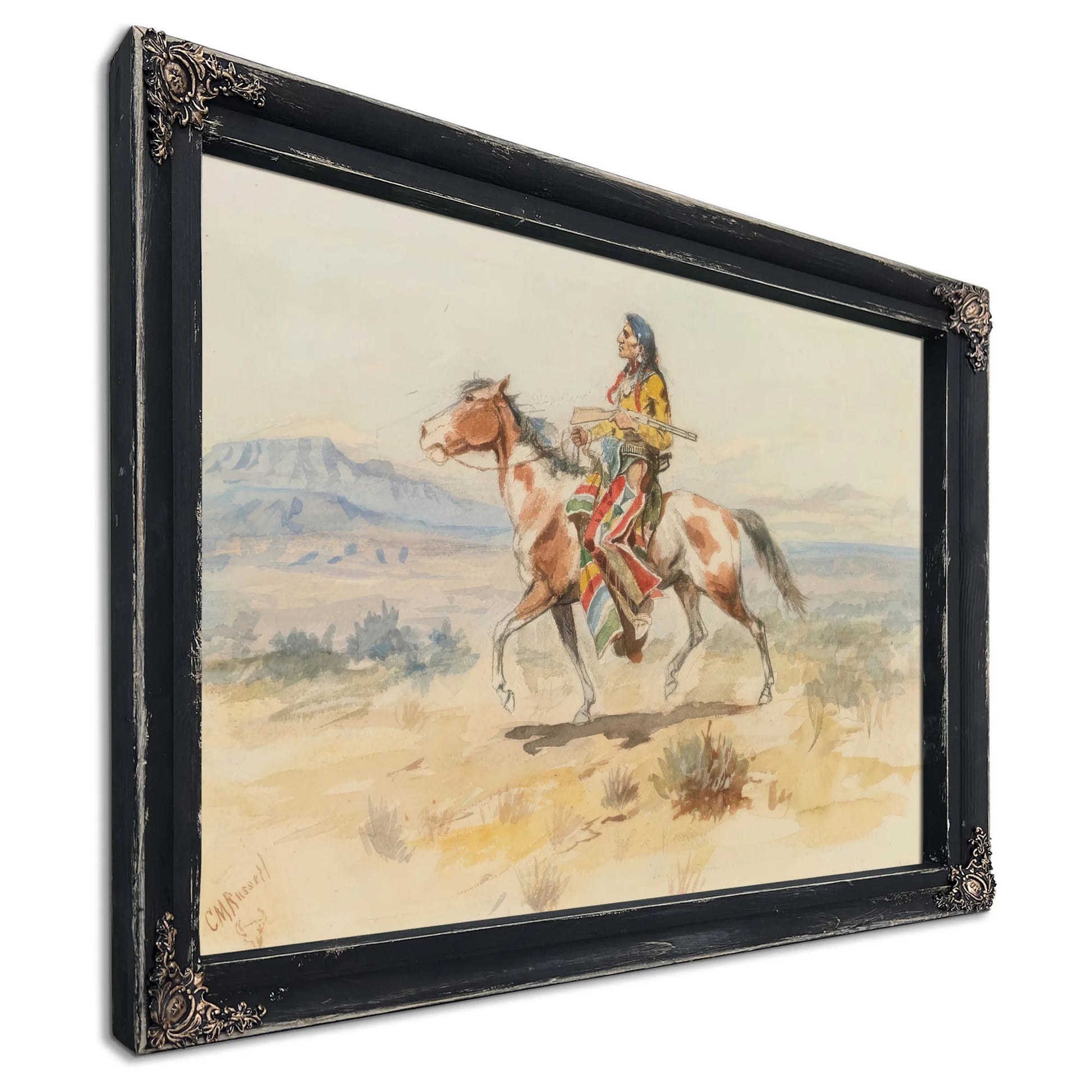 Blackfoot Indian A Crow Scout By Charles Marion Russell Fine Art Print
