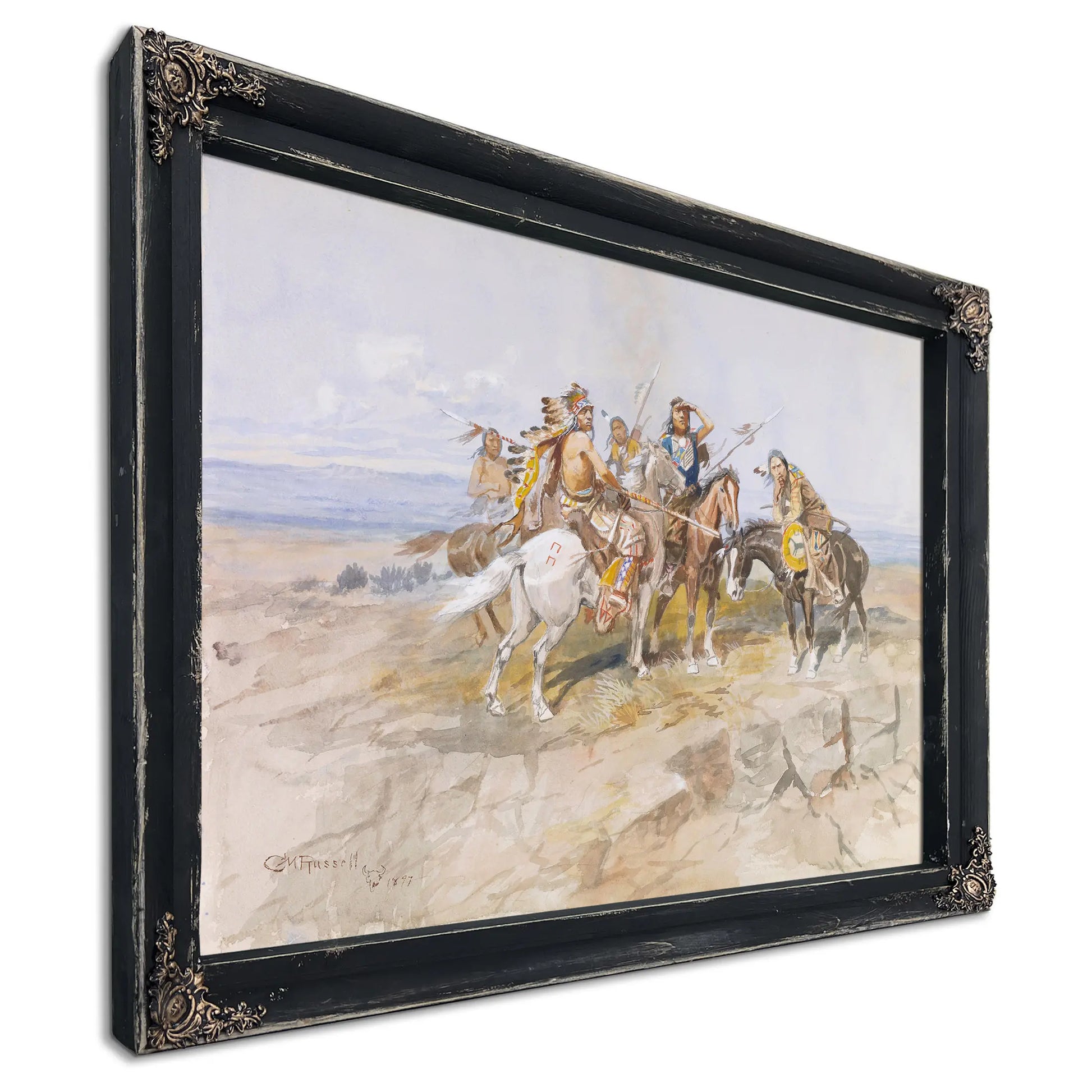 Approach Of The White Men by Charles Marion Russell