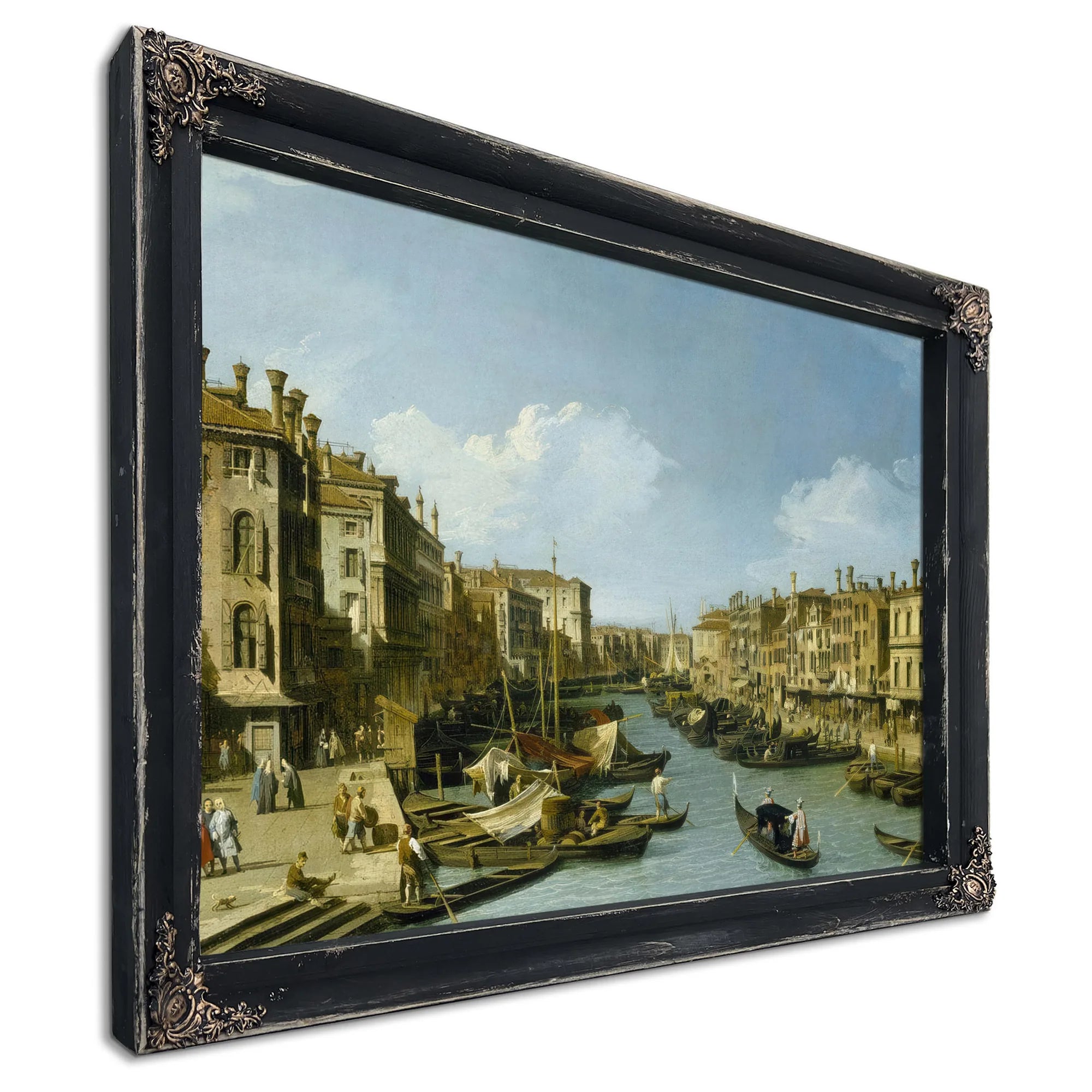 The Grand Canal Near The Rialto Bridge Venice C. 1730 By Canaletto Fine Art Print