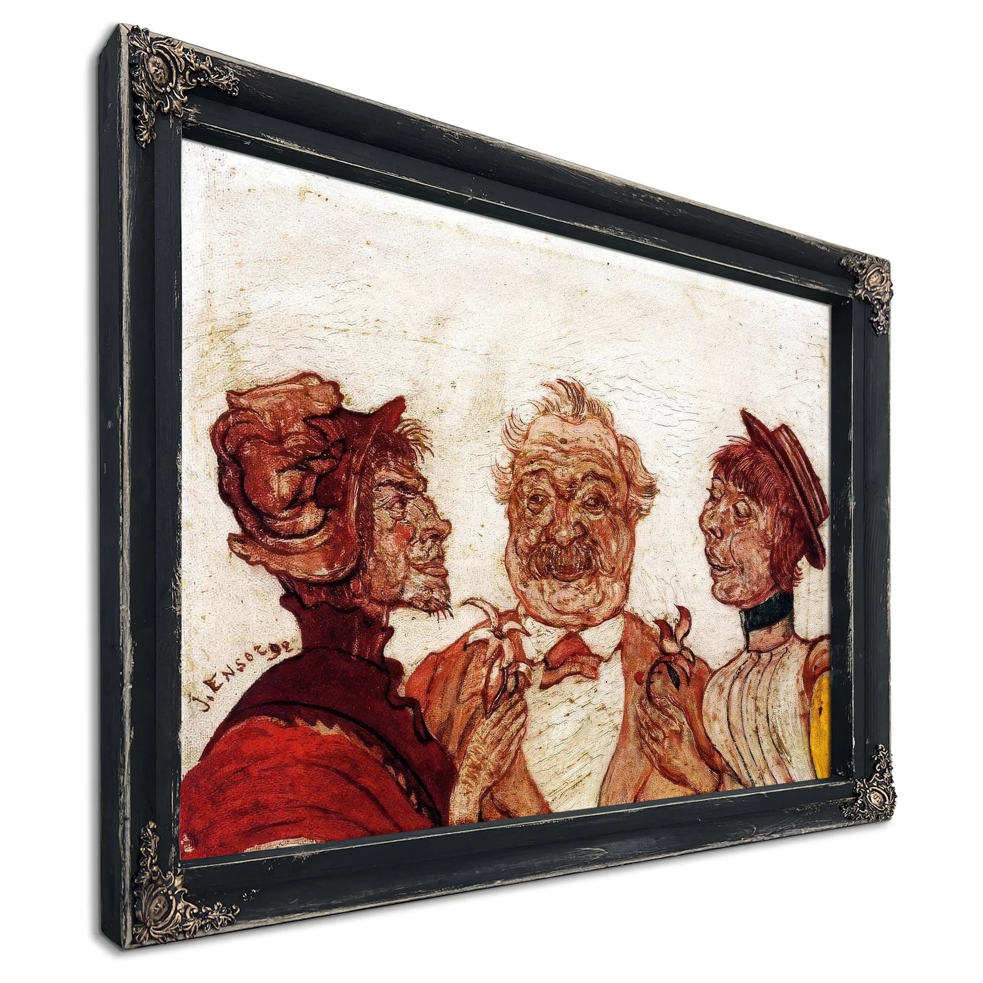 Monsieur And Madame Rousseau Speaking With Sophie Yoteko By James Ensor Fine Art Print