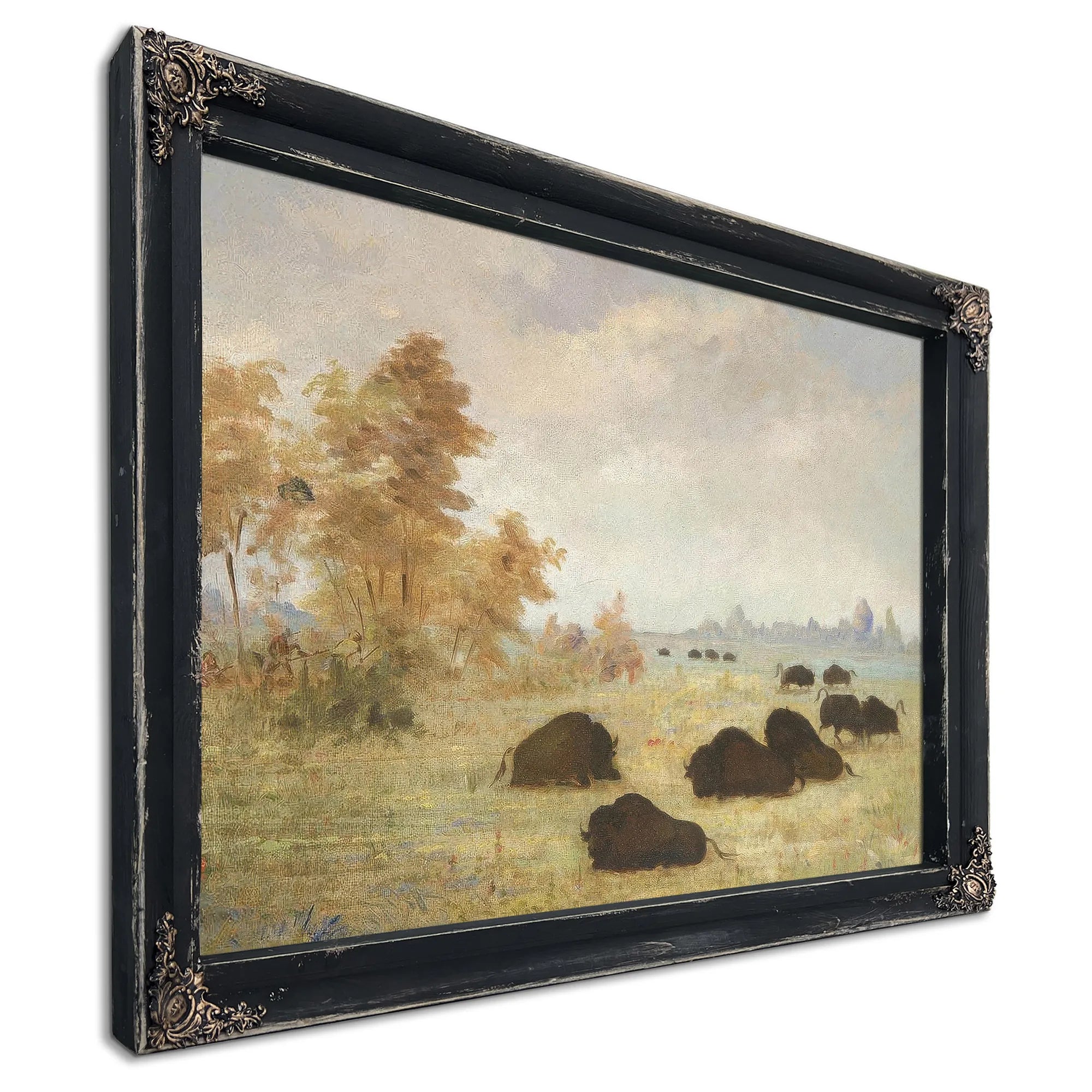Stalking Buffalo, Arkansas By George Catlin Fine Art Print