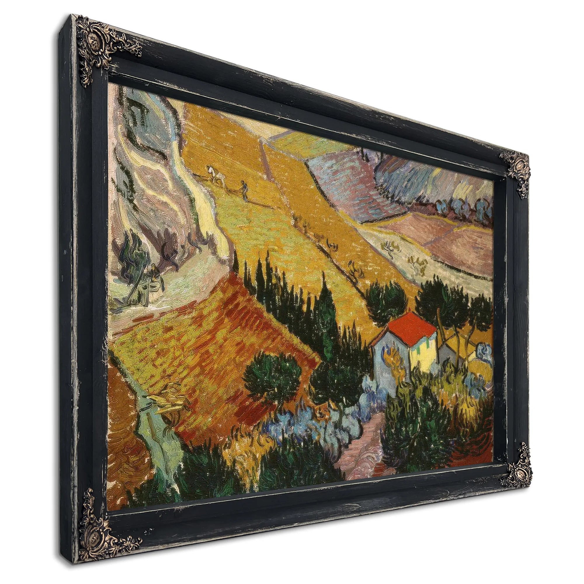 Landscape With House And Ploughman By Vincent Van Gogh Fine Art Print