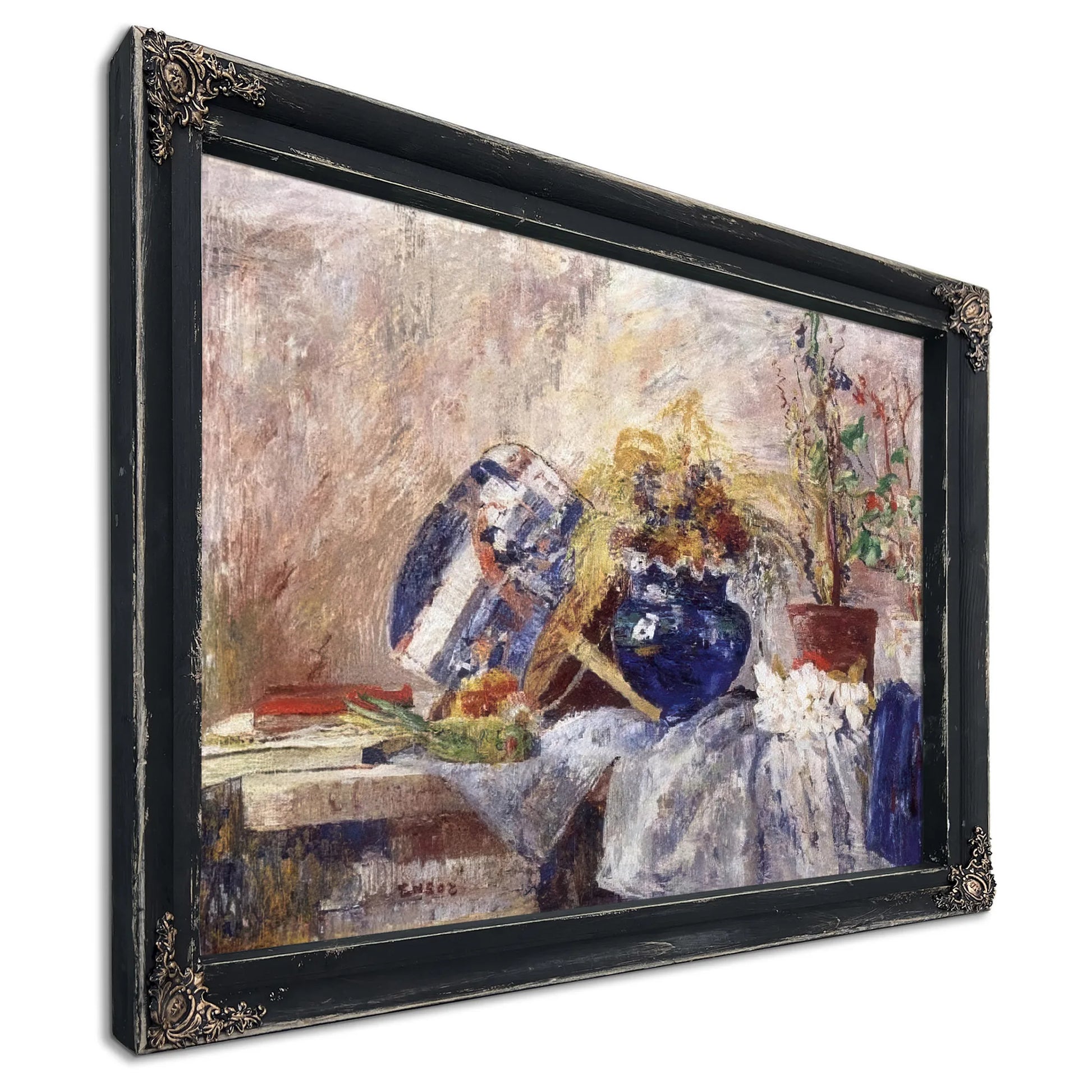 Still Life With Blue Vase And Fan By James Ensor Fine Art Print