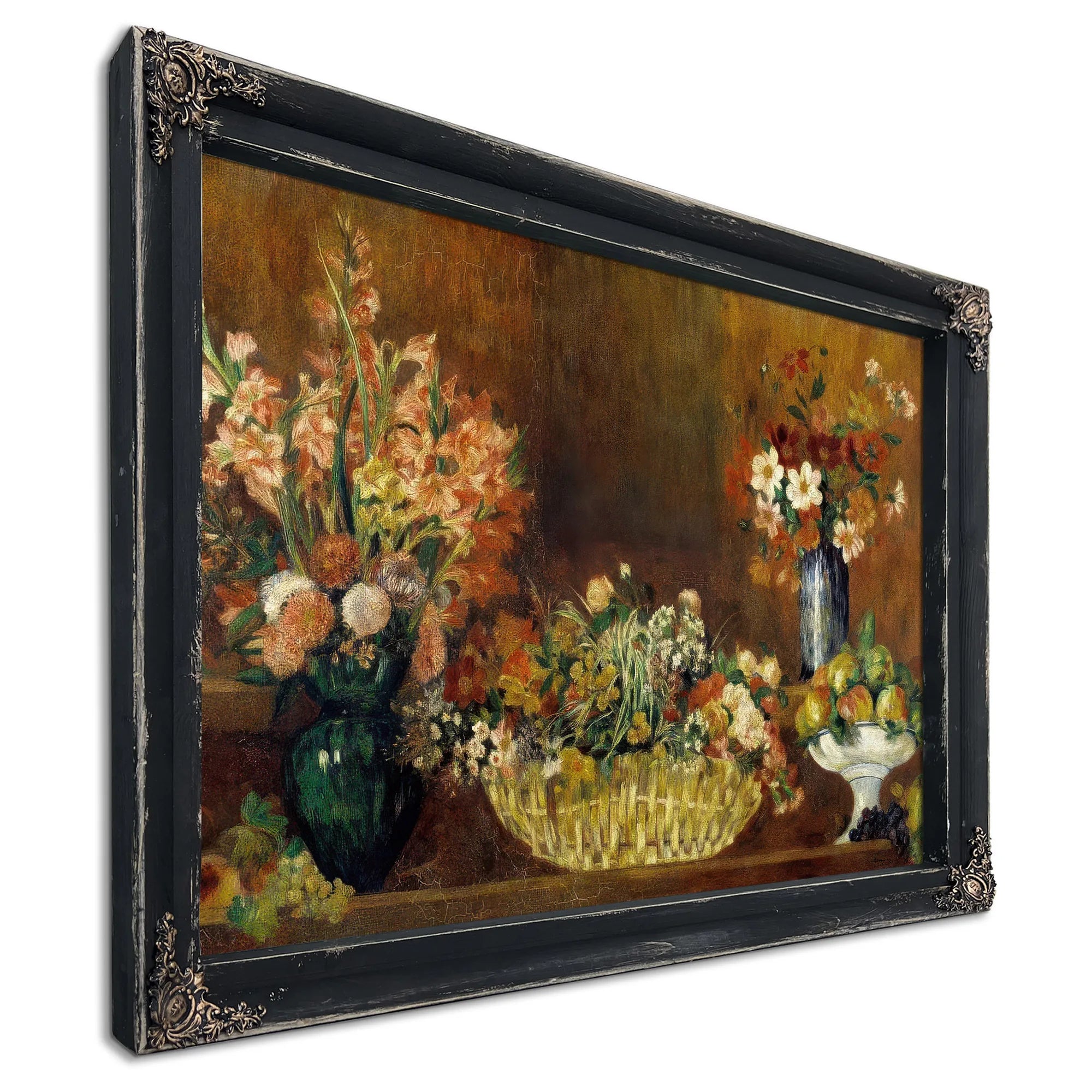 Still Life With Flowers And Fruit By Pierre August Renoir Fine Art Print