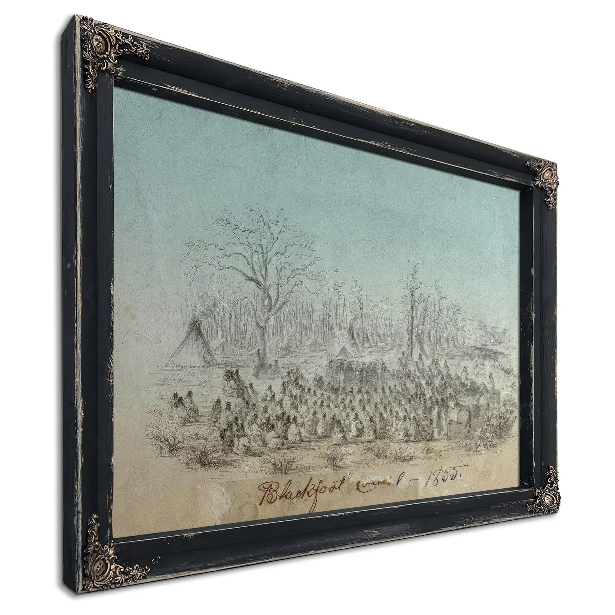 Blackfoot Council Group By Gustav Sohon Fine Art Print