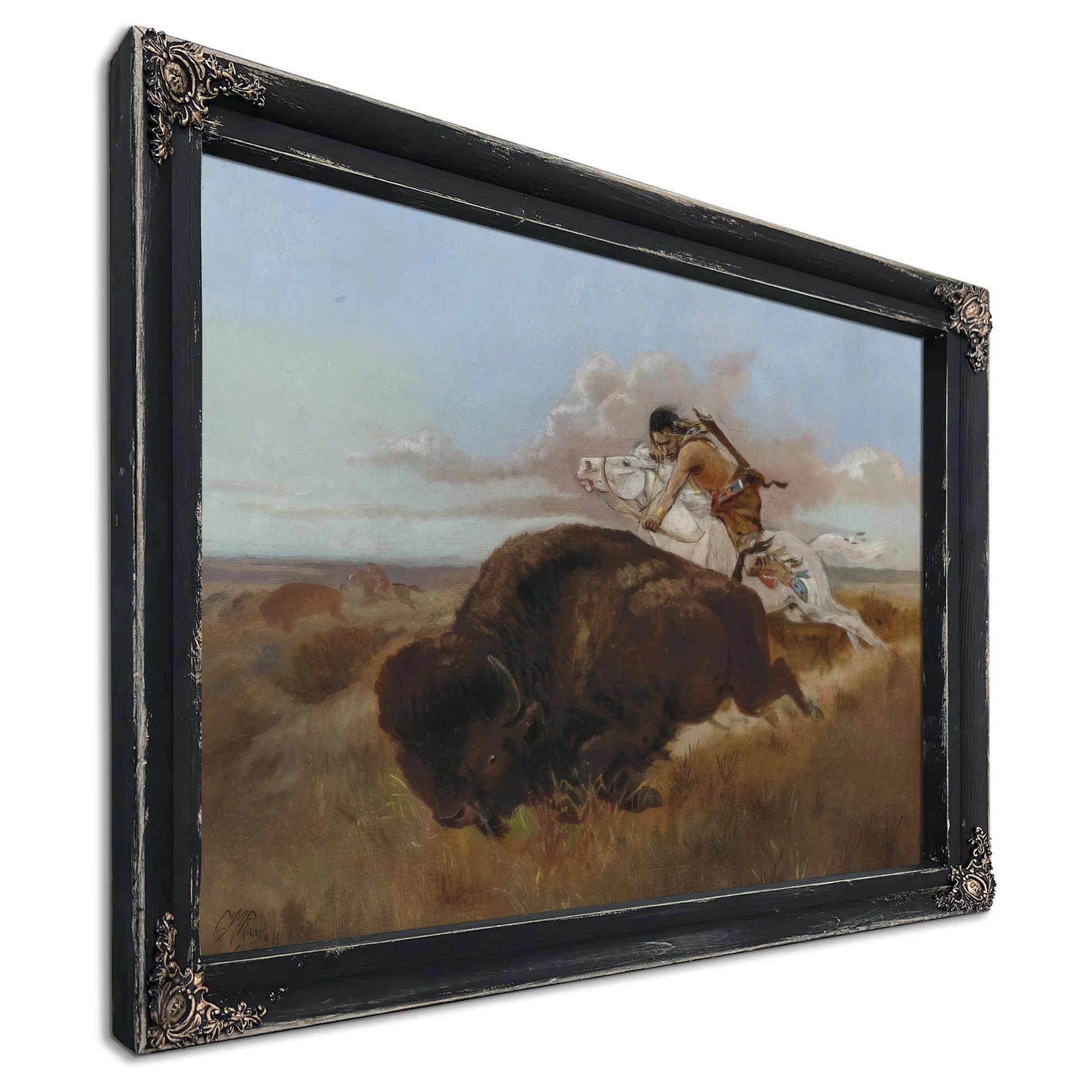 Buffalo Hunting By Charles Marion Russell Fine Art Print