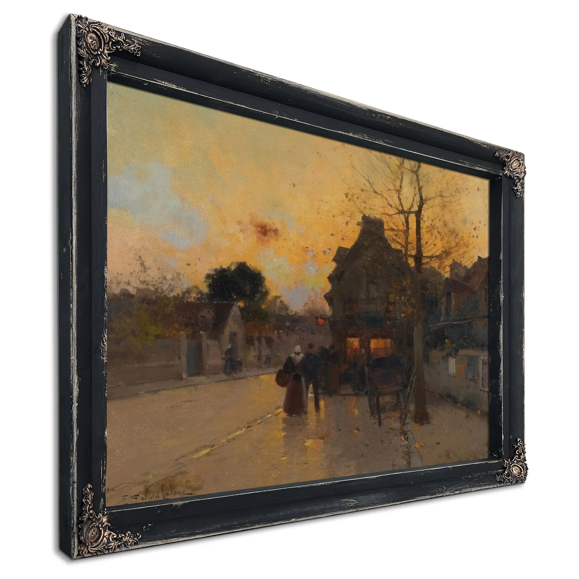 Village Un Soir Dautomne By Eugene Galien Laloue Fine Art Print