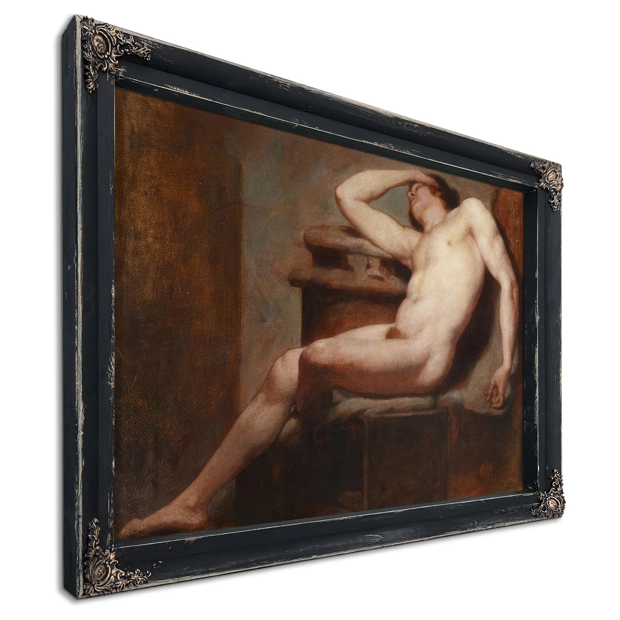 Academic Study Of A Reclining Male Nude Asleep By William Etty Fine Art Print