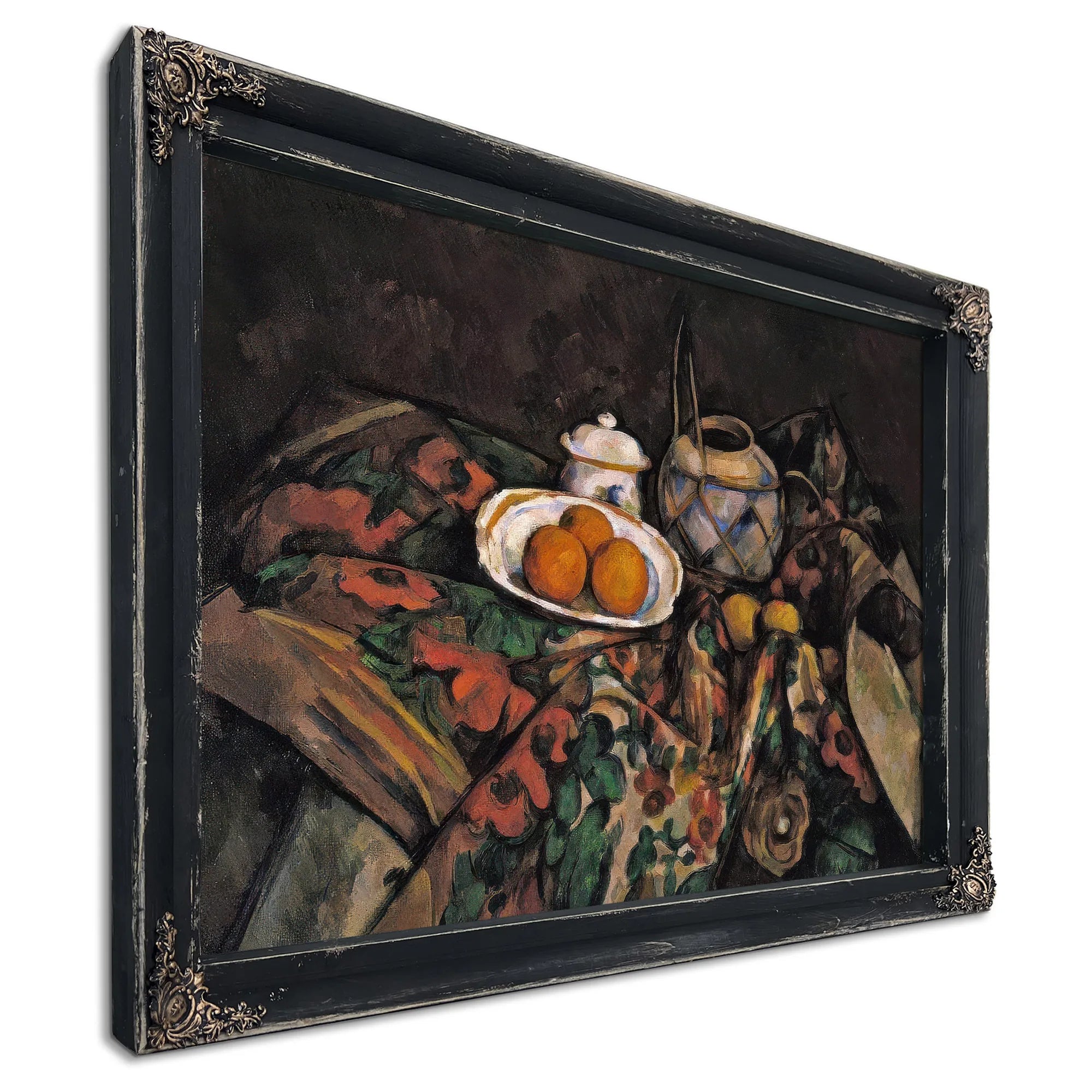Still Life With Ginger Jar Sugar Bowl And Oranges By Paul Cezanne Fine Art Print