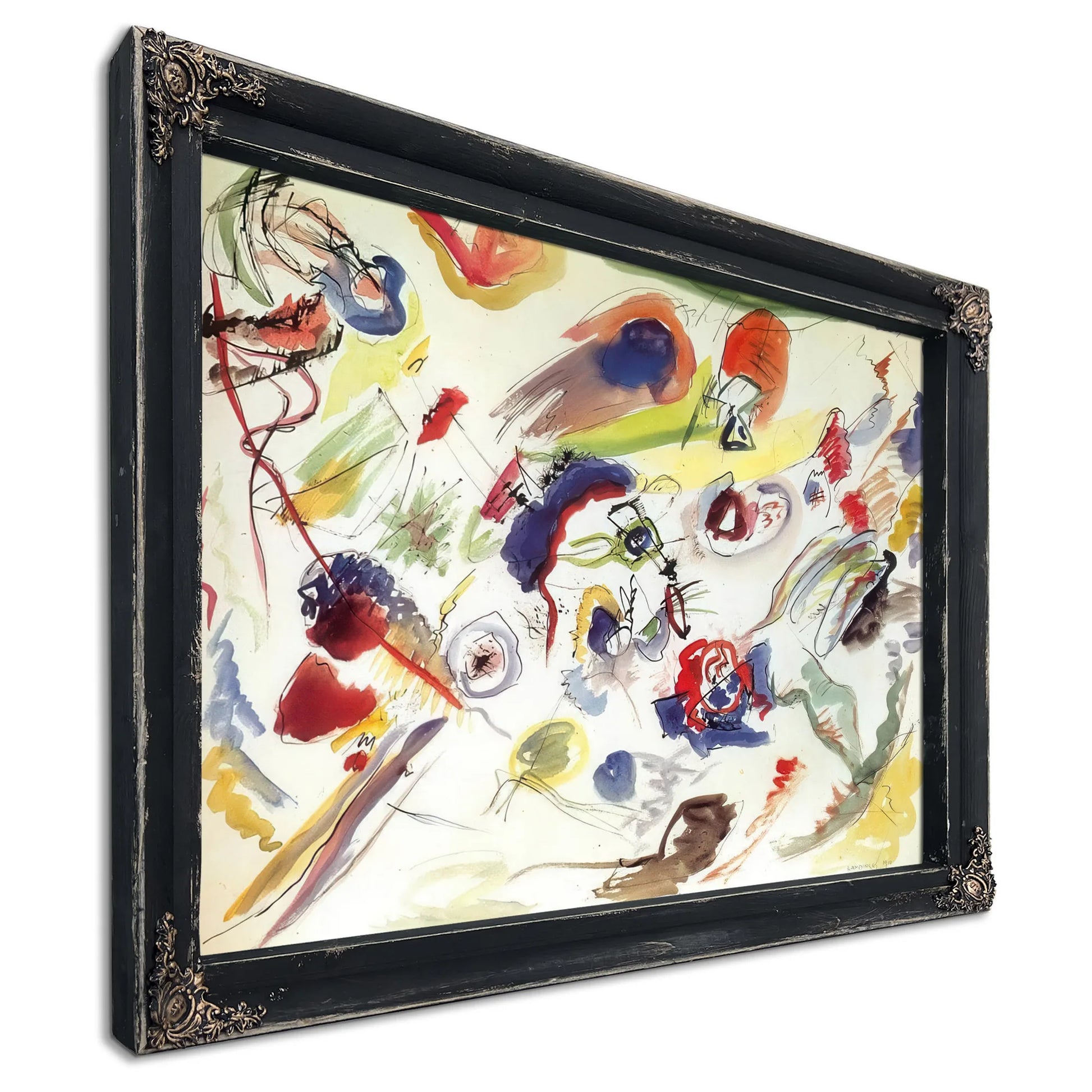 Untitle ( First Abstract Watercolour) 1910 By Wassily Kandinsky Fine Art Print