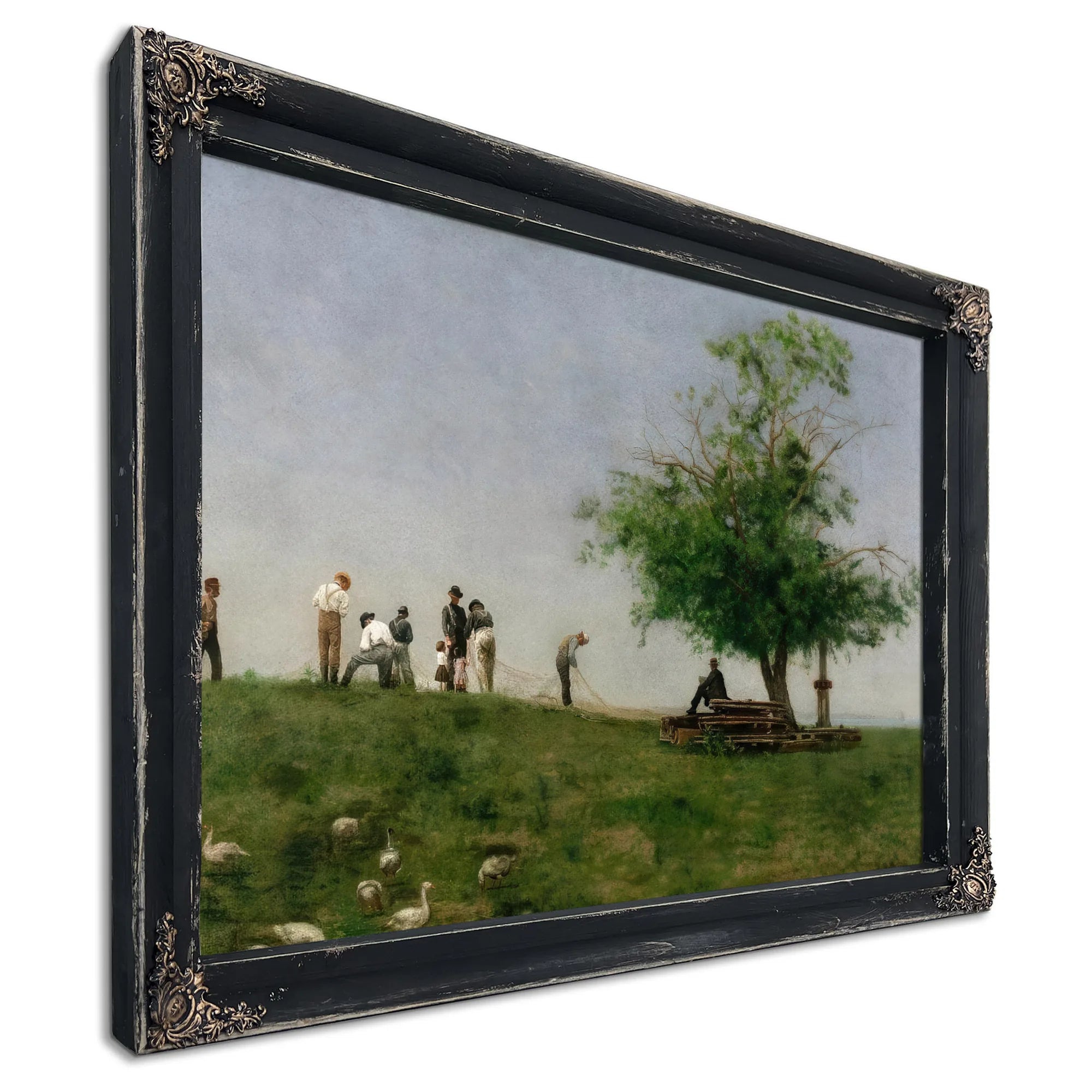 Mending The Net By Thomas Eakins Fine Art Print