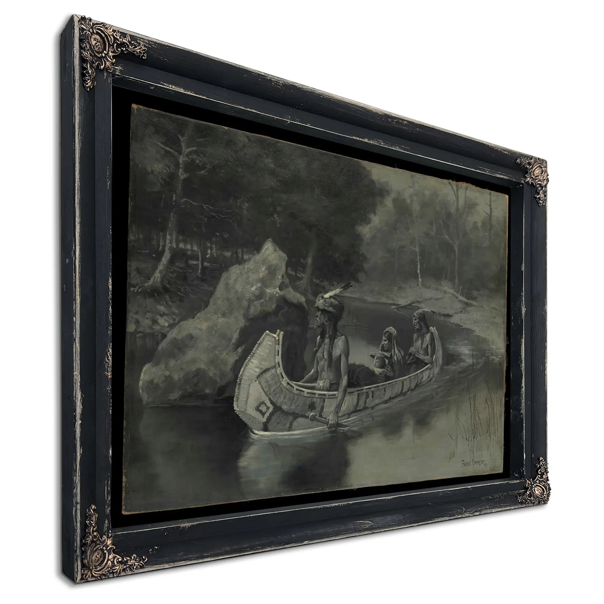 Pitched It Sheer Into The River Where It Still Is Seen In The Summer by Frederic Remington