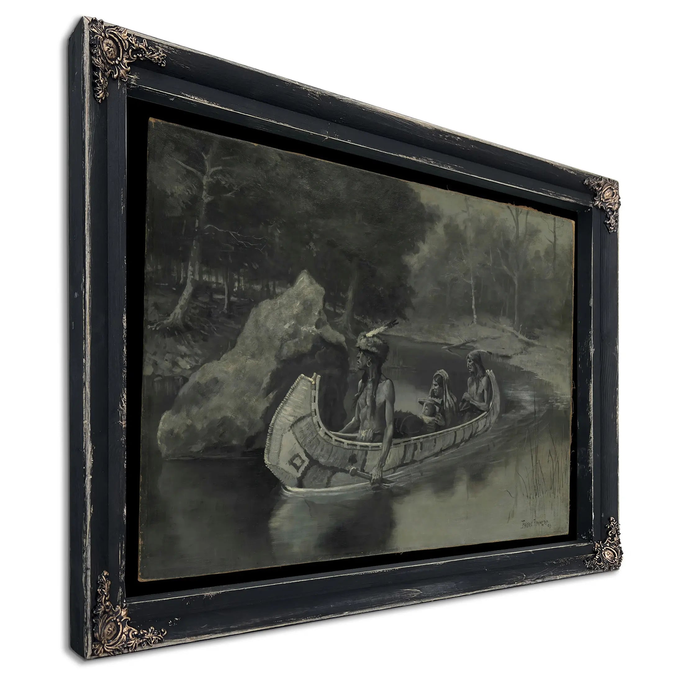 Pitched It Sheer Into The River Where It Still Is Seen In The Summer by Frederic Remington