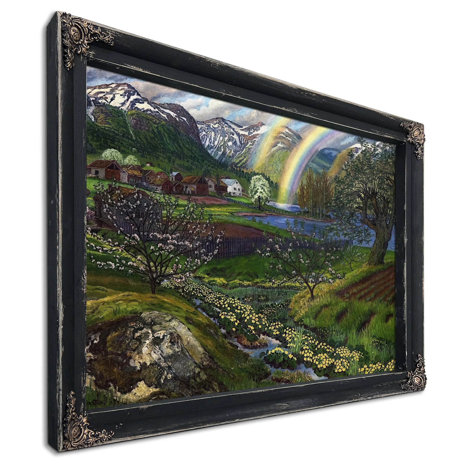 Marsh Marigolds And Double Rainbow By Nicolai Astrup Fine Art Print