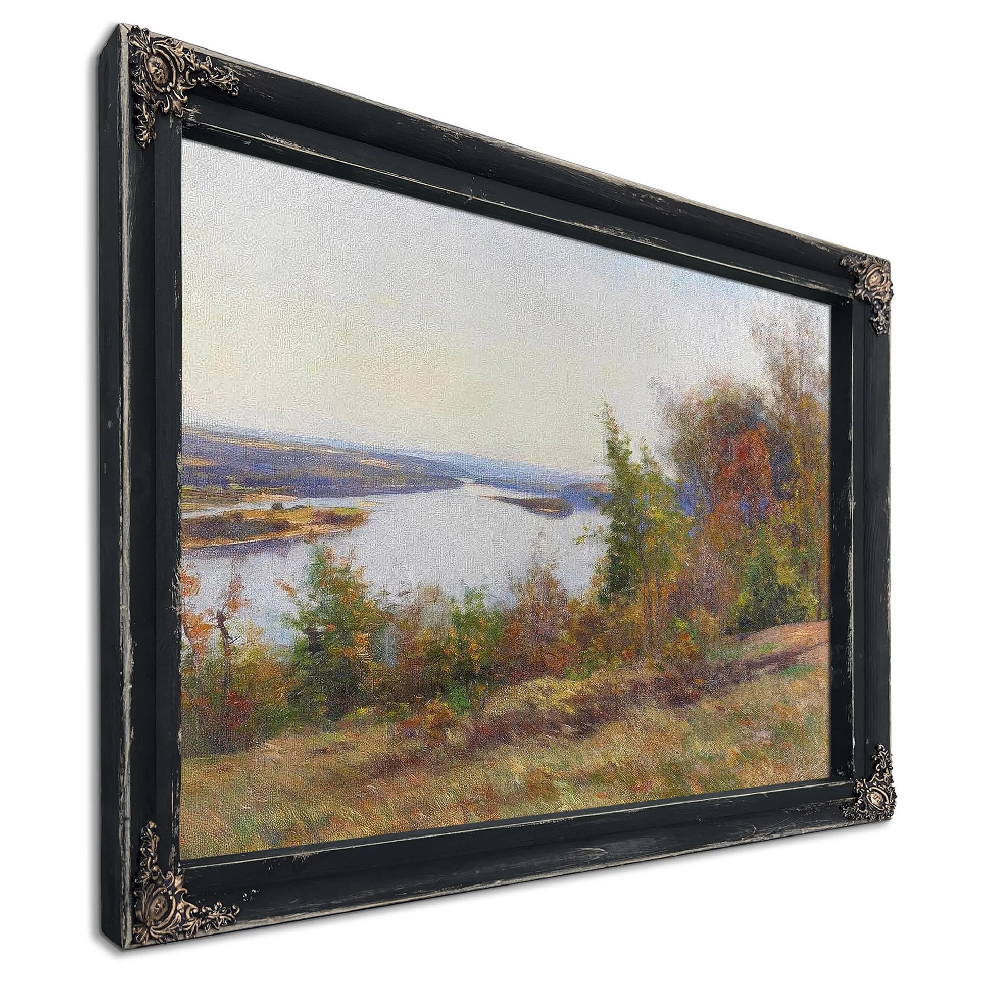 Autumn Trees Overlooking A River By William Wendt Fine Art Print