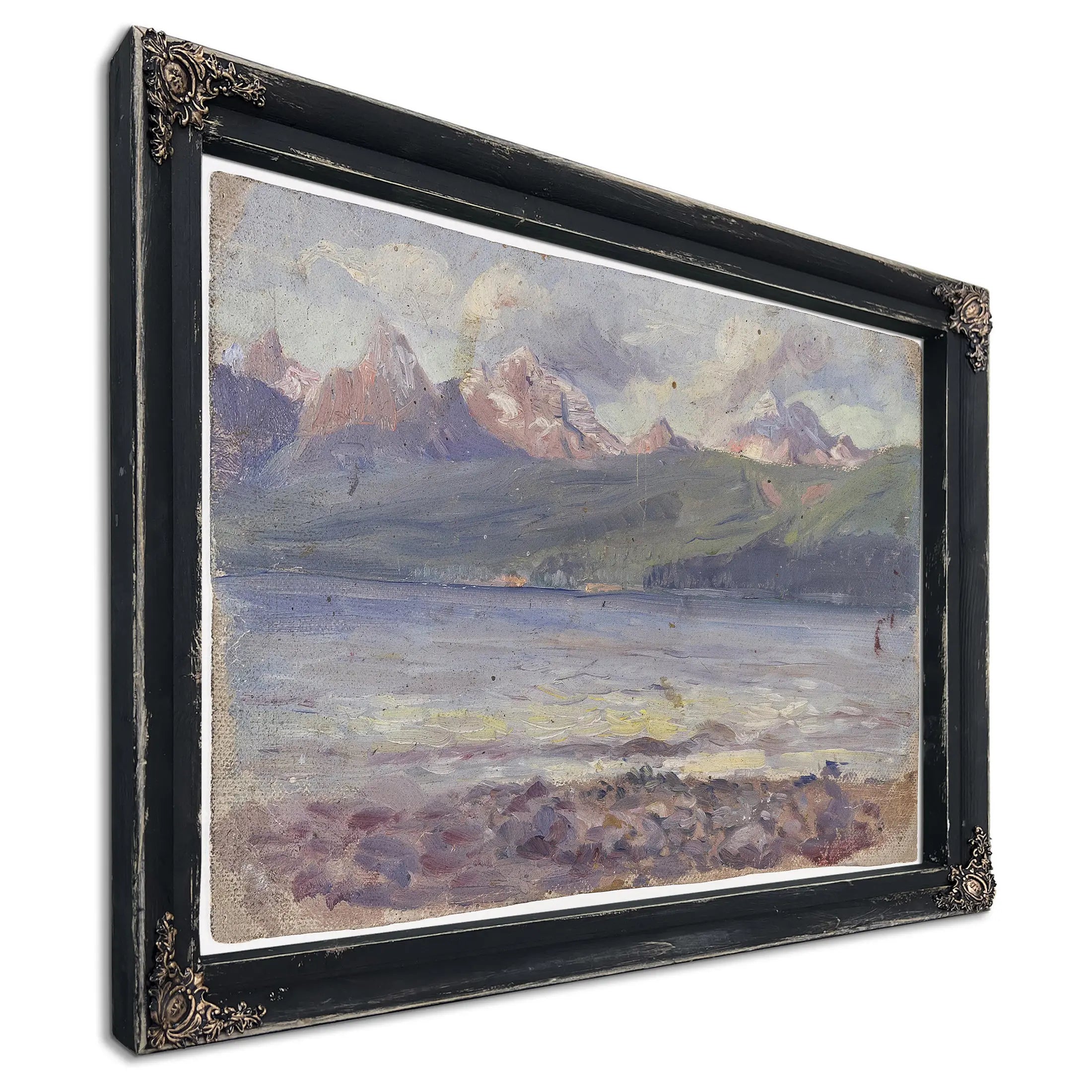 Reynolds Mountain And Mount Jackson Glacier Park by Charles Marion Russell