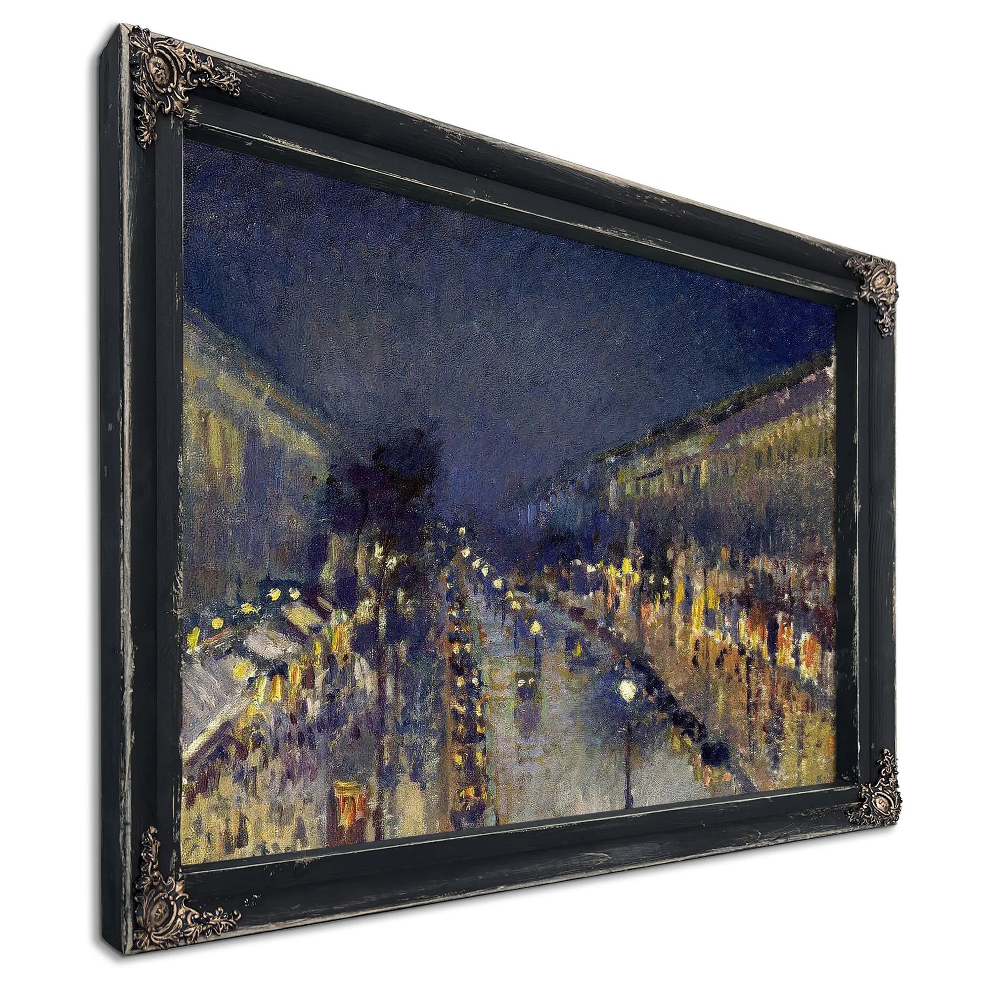 The Boulevard Montmartre At Night 1897 By Camille Pissarro Fine Art Print