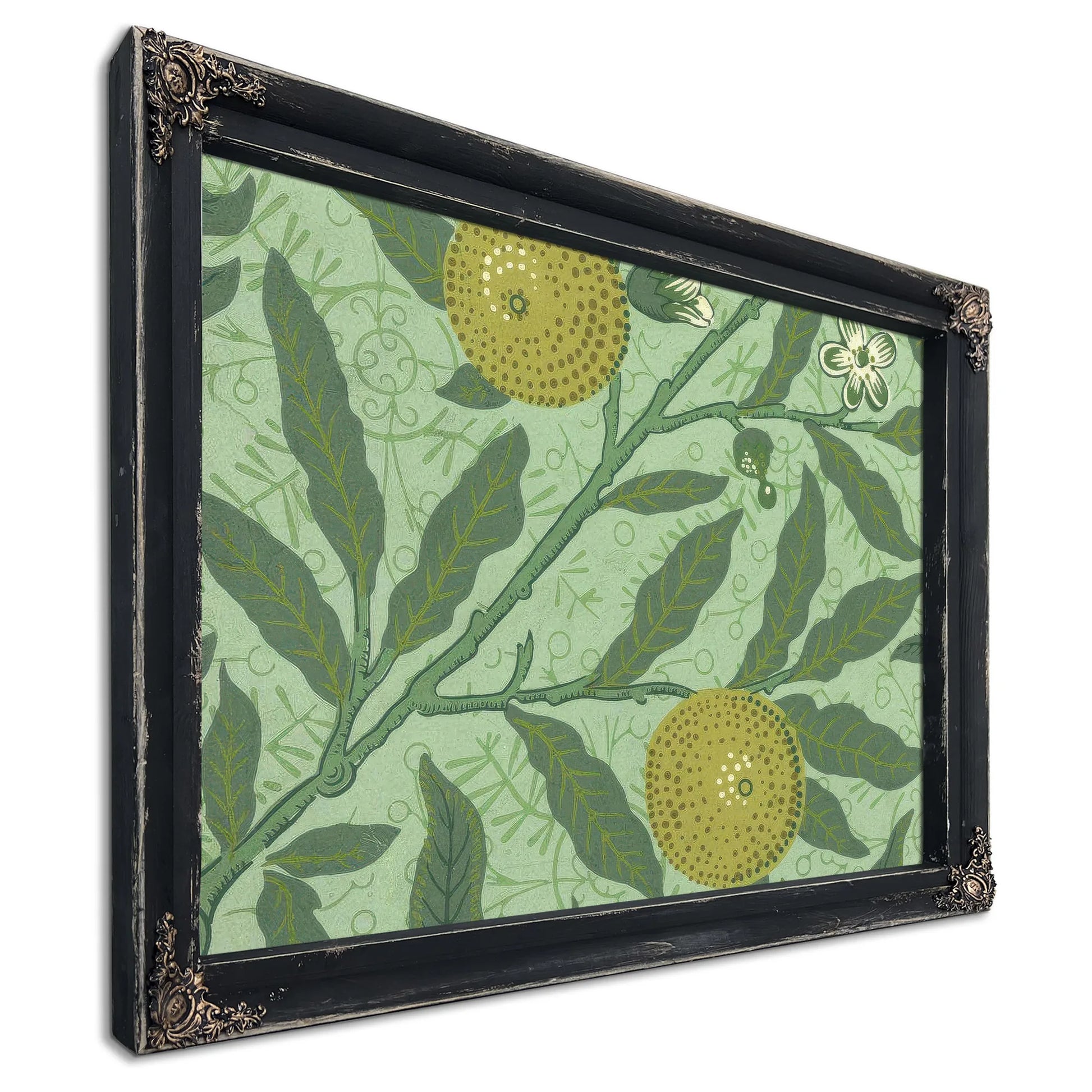 Wallpaper Sample With Lemons And Branches By William Morris Fine Art Print