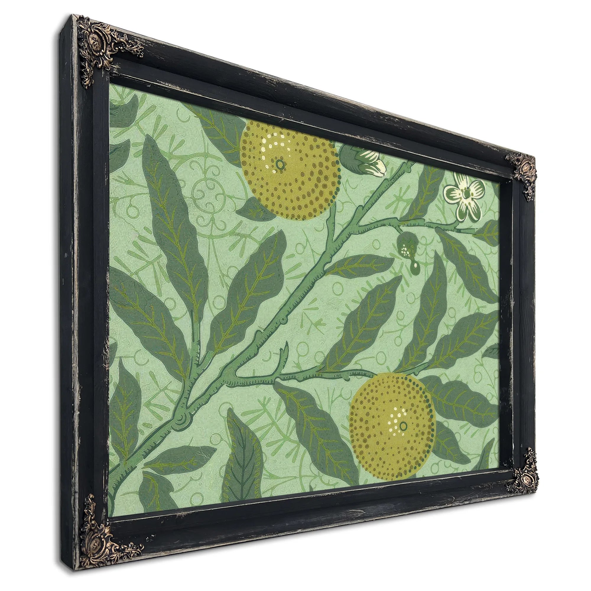 Wallpaper Sample With Lemons And Branches By William Morris Fine Art Print