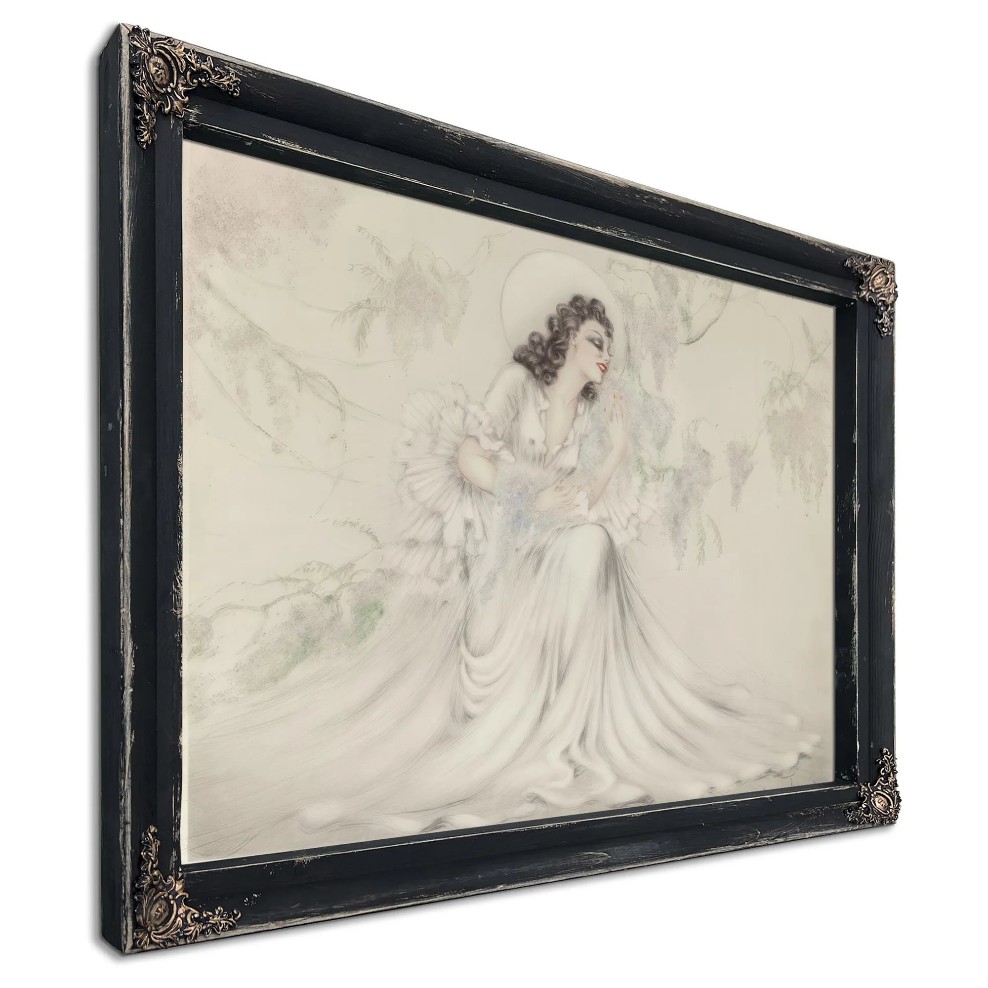 Hand With A Pearl From Le Vie Des Seines And Wisteria Two Works Circa 1940 By Louis Icart Fine Art Print