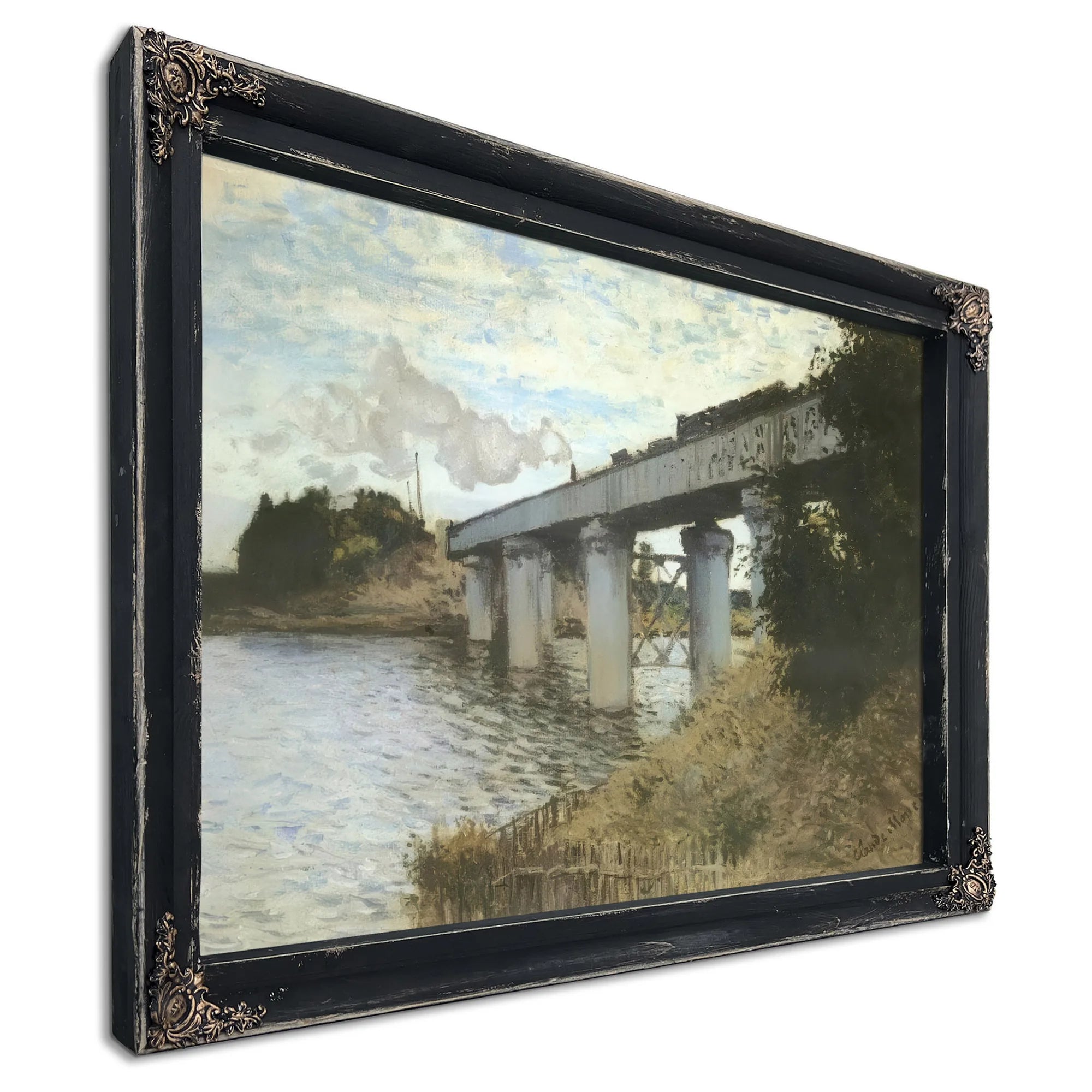 The Railway Bridge At Argenteuil By Claude Monet Fine Art Print