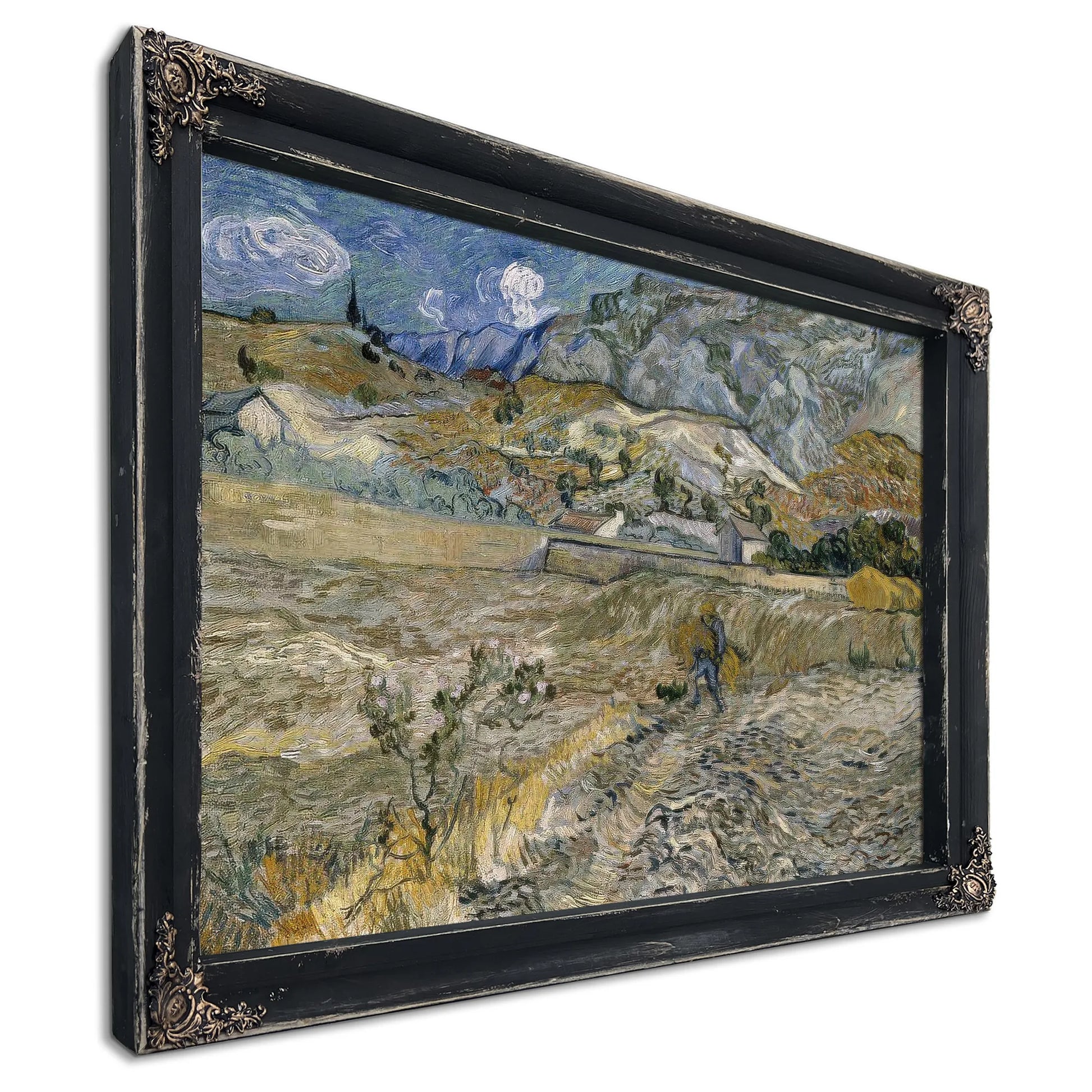 Landscape At Saint Remy (Enclosed Field With Peasant) By Vincent Van Gogh Fine Art Print