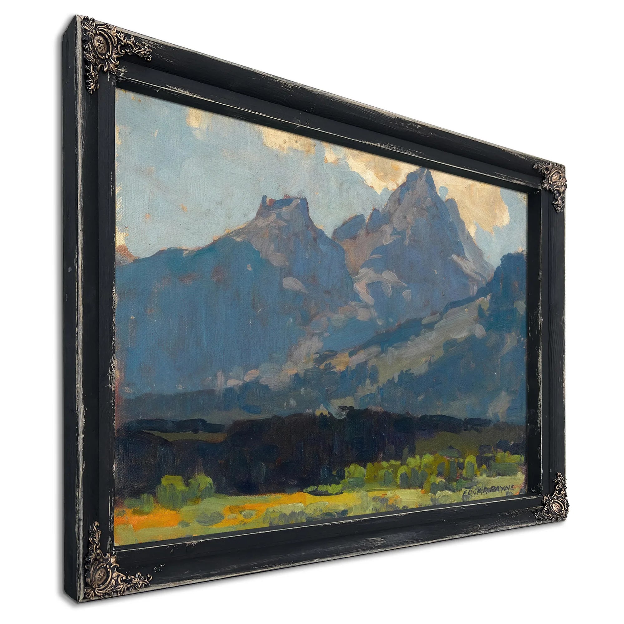 A View From The Valley Floor Towards The Sierras By Edgar Payne Fine Art Print