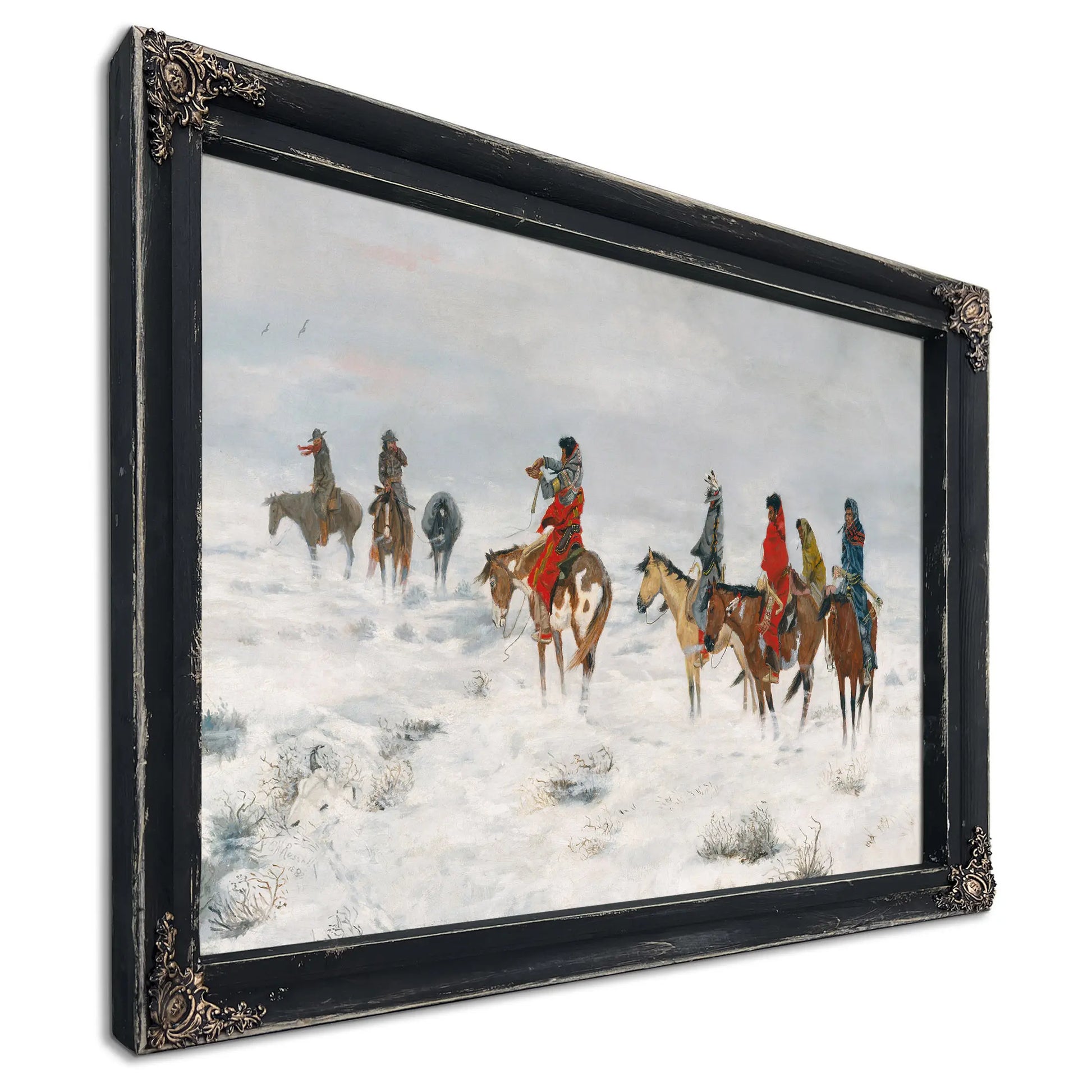 Lost In A Snowstorm We Are Friends by Charles Marion Russell