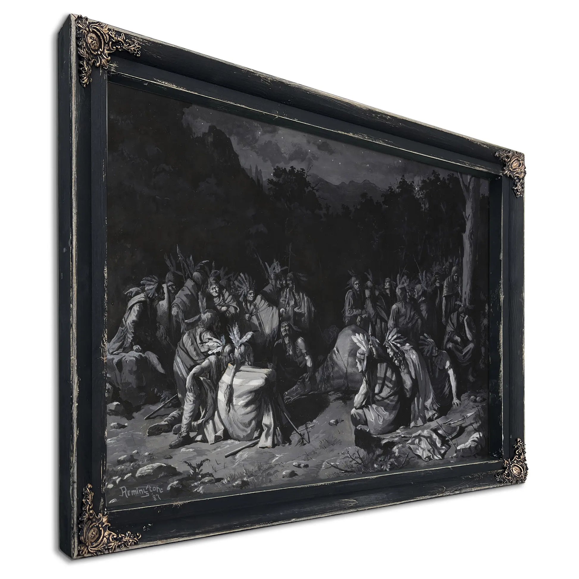 Frederic Remington Indian Gathering  by Frederic Remington