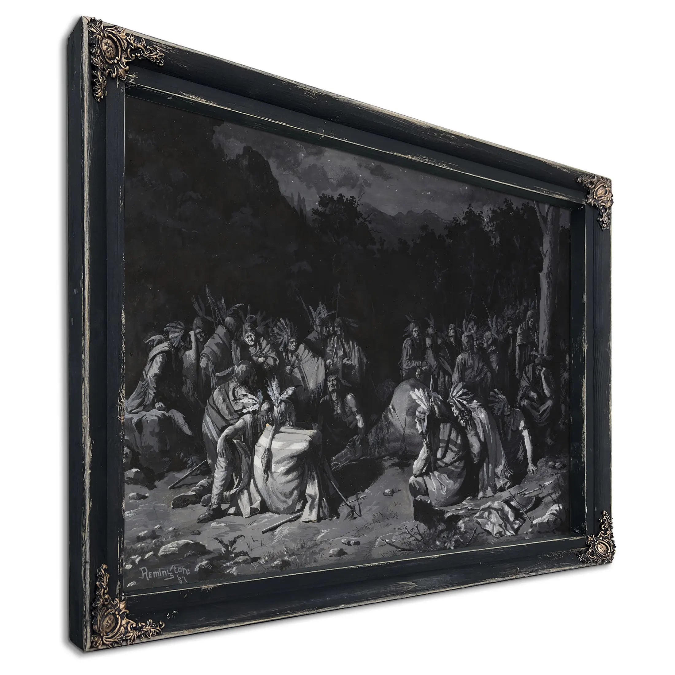 Frederic Remington Indian Gathering  by Frederic Remington