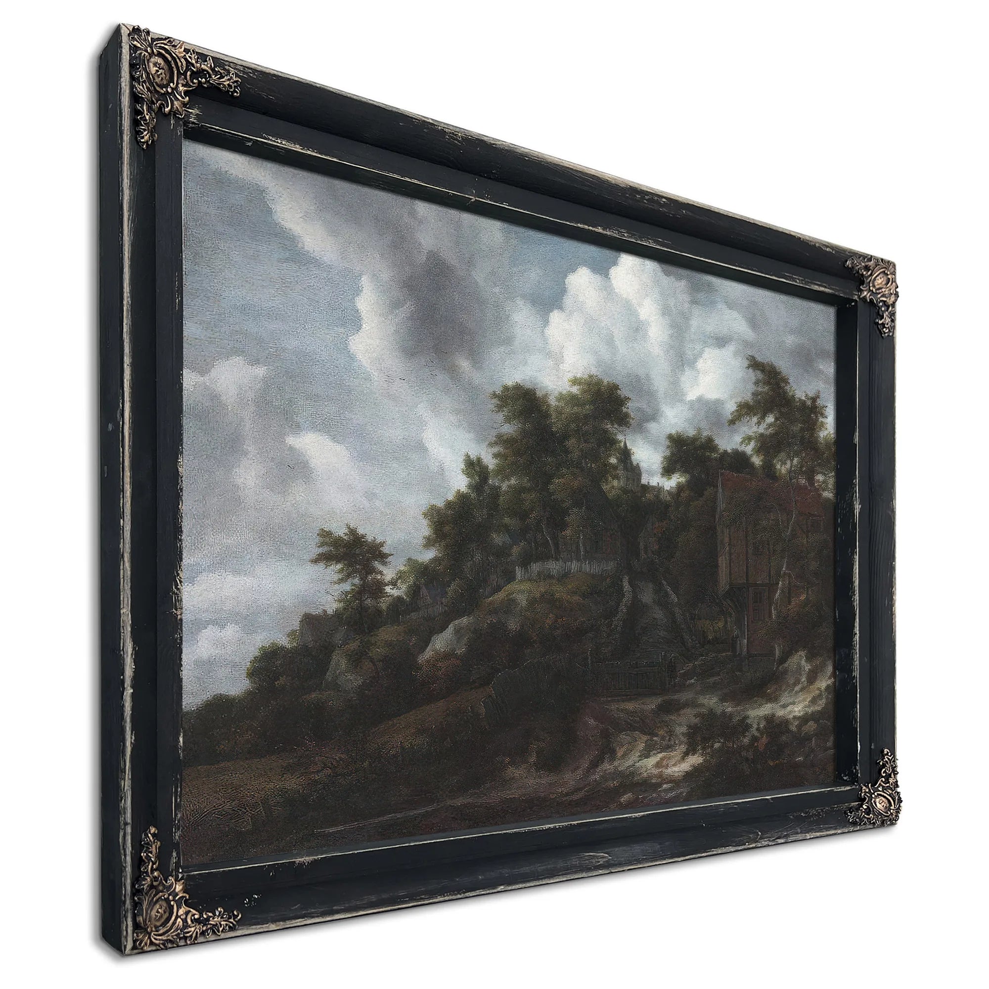 Wooded Hillside With A View Of Bentheim Castle By Jacob Van Ruisdael Fine Art Print