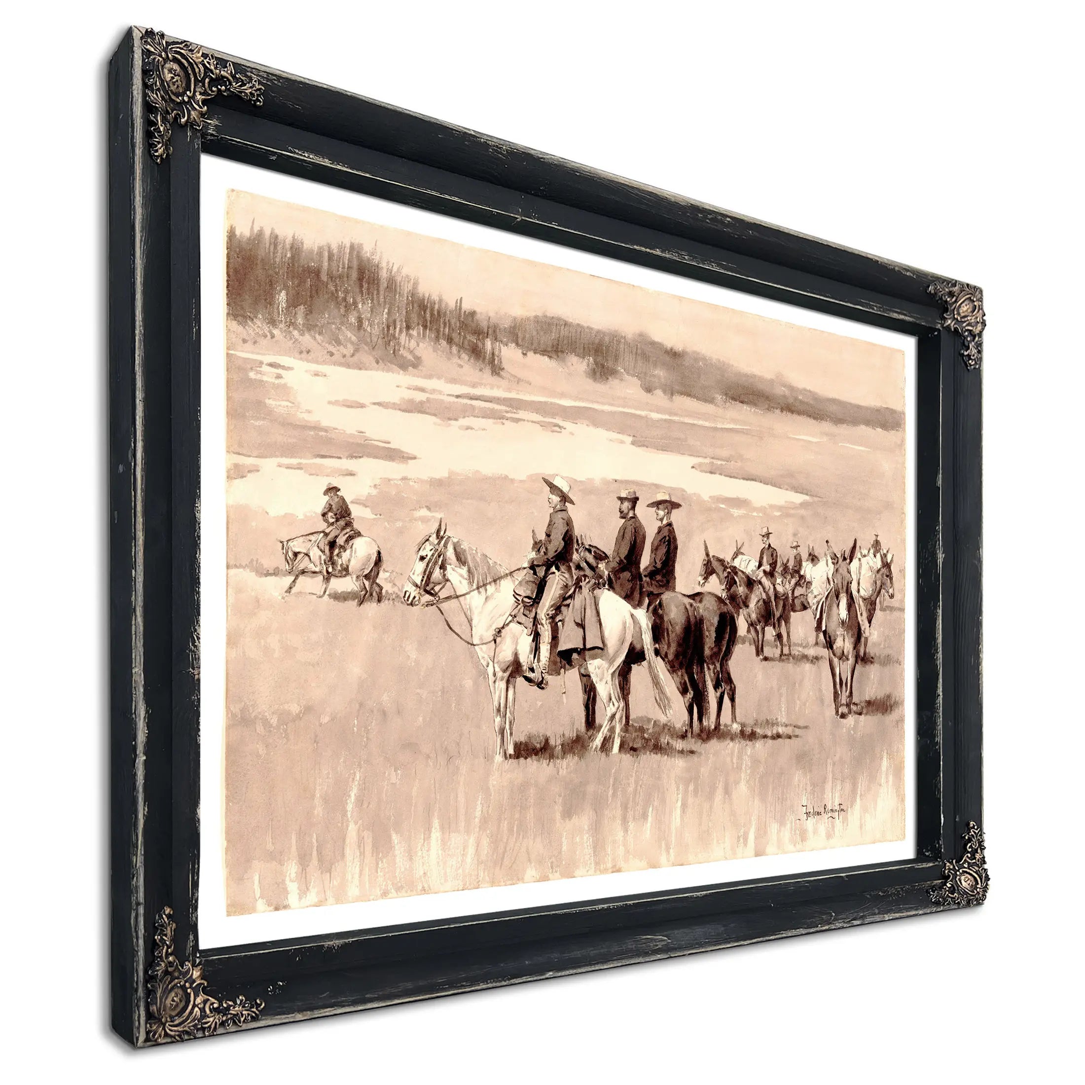 On The Head Waters Burgess Finding A Ford By Frederic Remington  by Frederic Remington