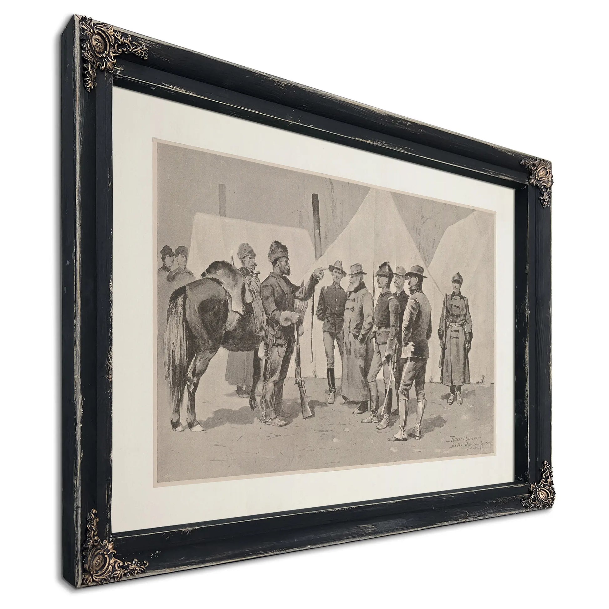 At The Mouth Of Rapid Creek General Carr Receiving The Report Of A Scout by Frederic Remington