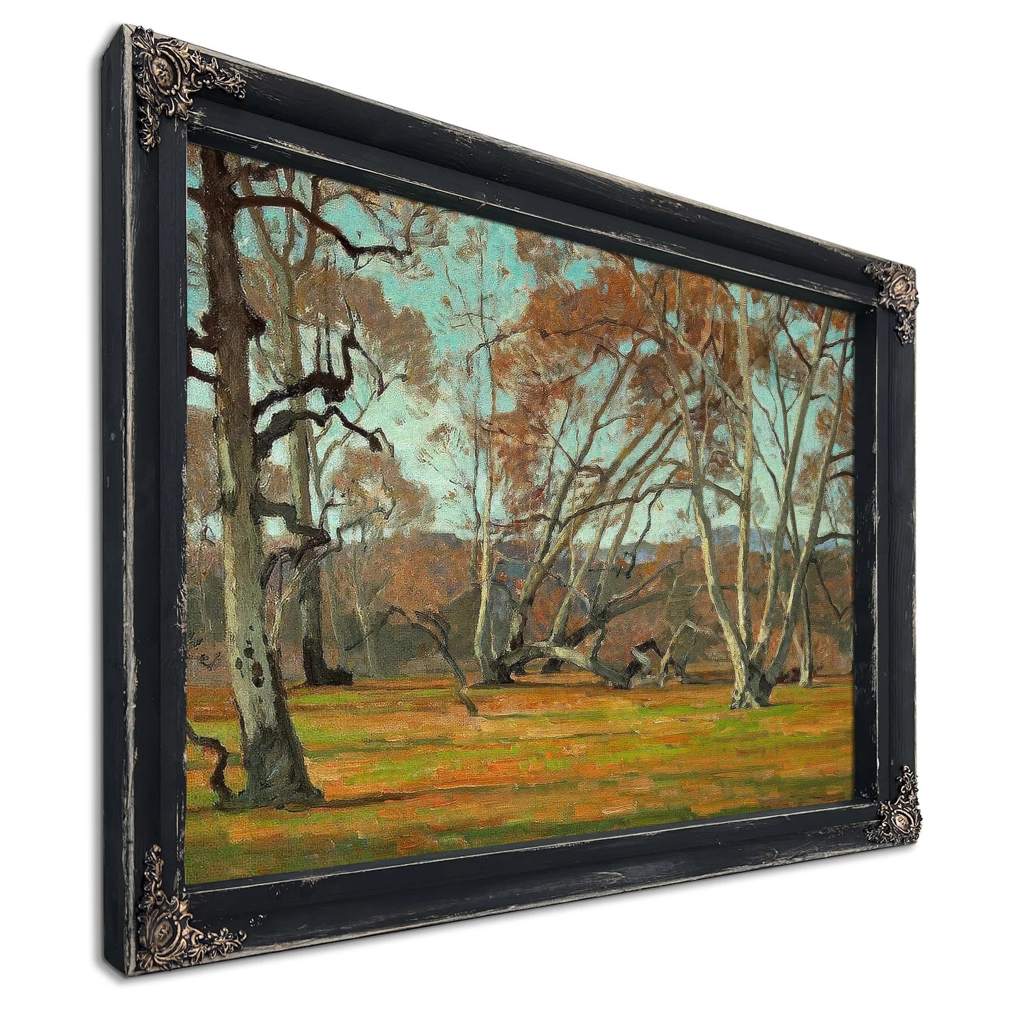 Sycamores And Wild Flowers Believed To Be Irvine Park By William Wendt Fine Art Print