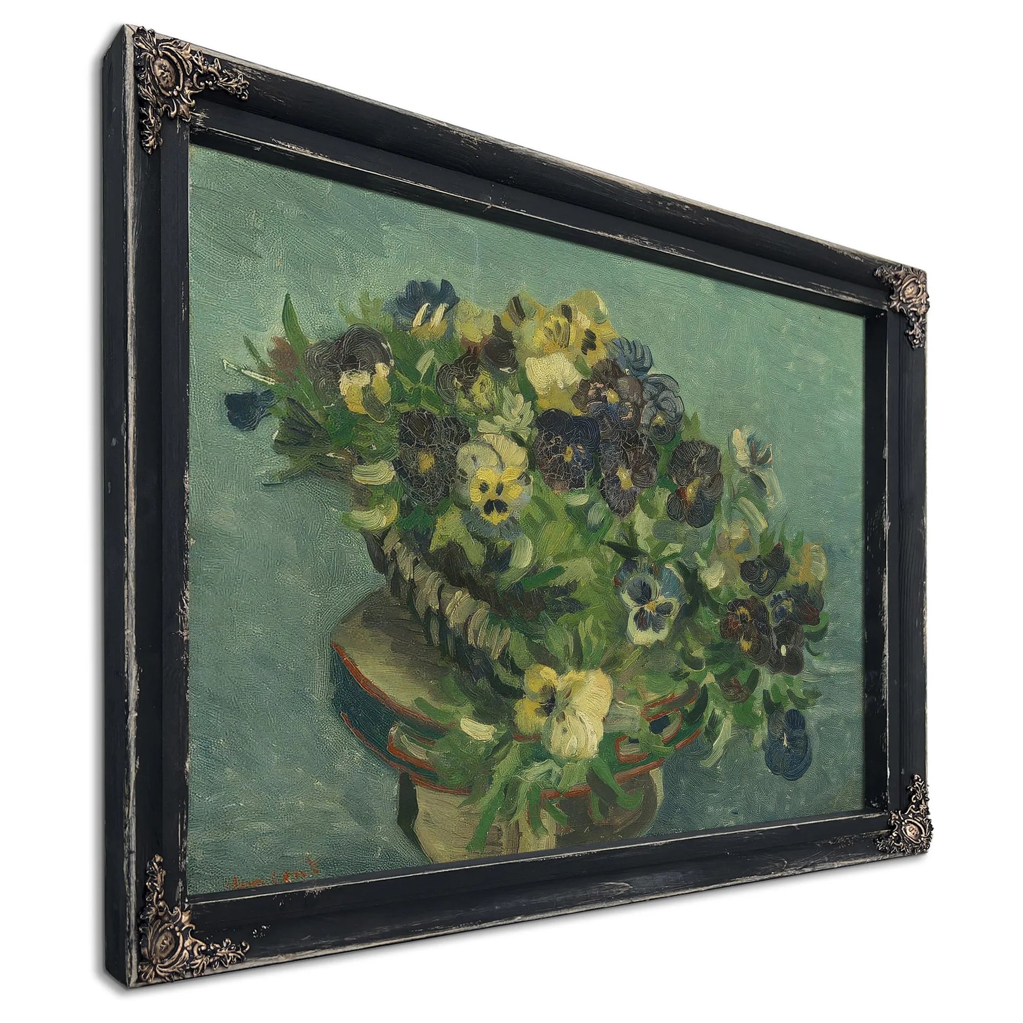 Basket Of Pansies By Vincent Van Gogh Fine Art Print