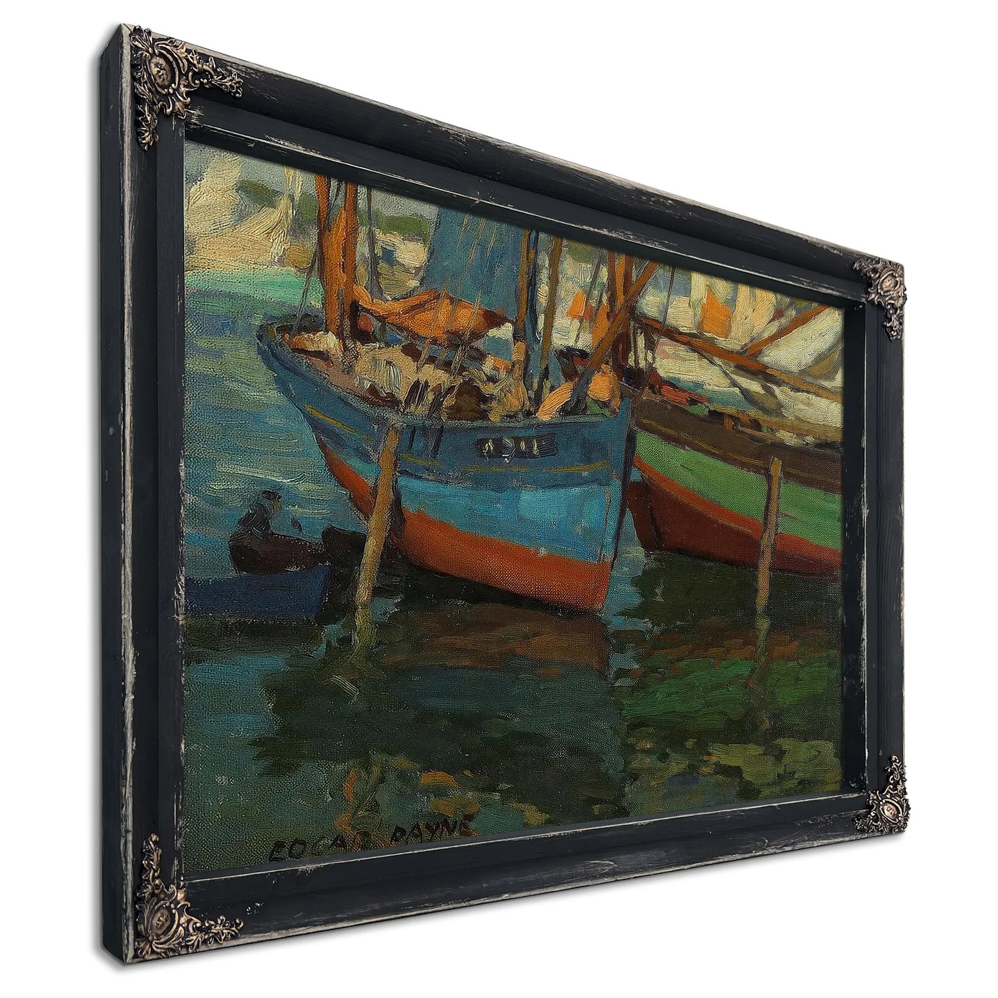 Two Boats In A Harbor By Edgar Payne Fine Art Print