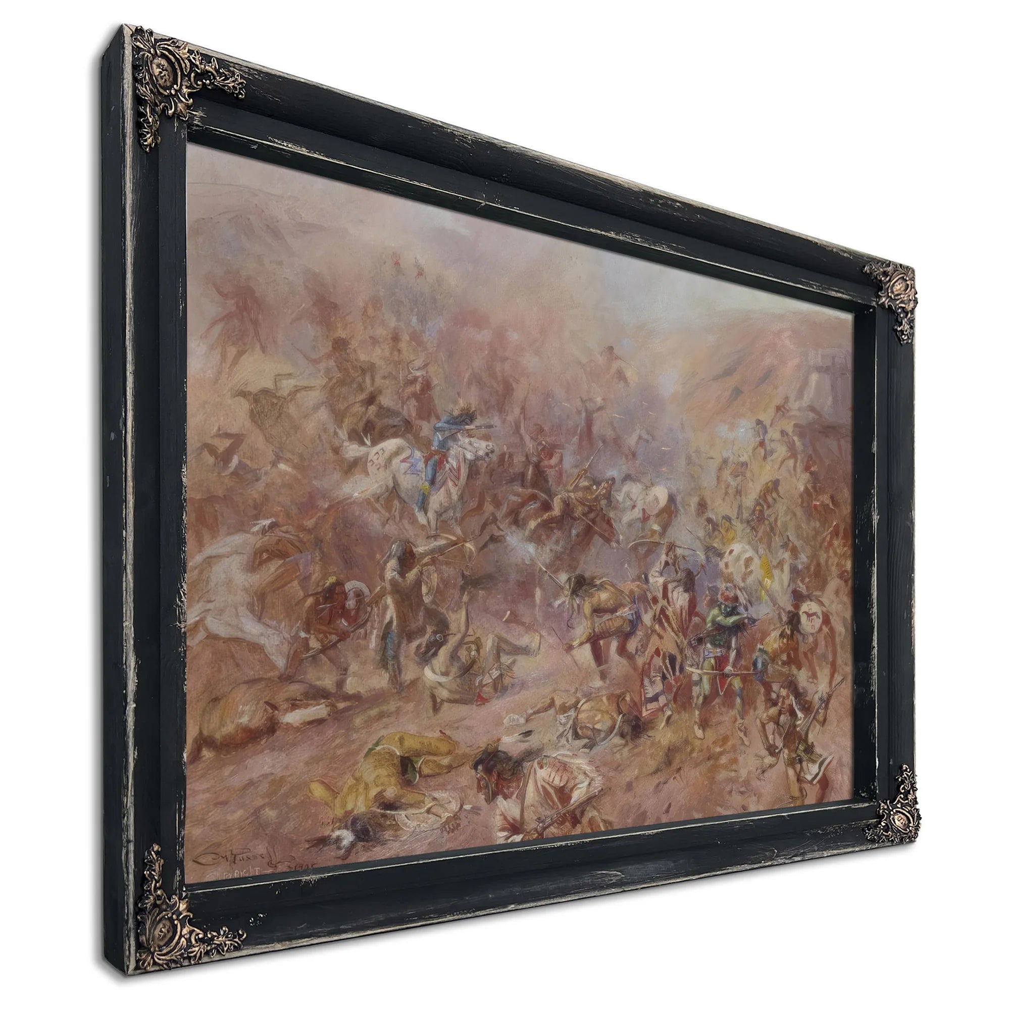 The Battle At Belly River By Charles Marion Russell Fine Art Print