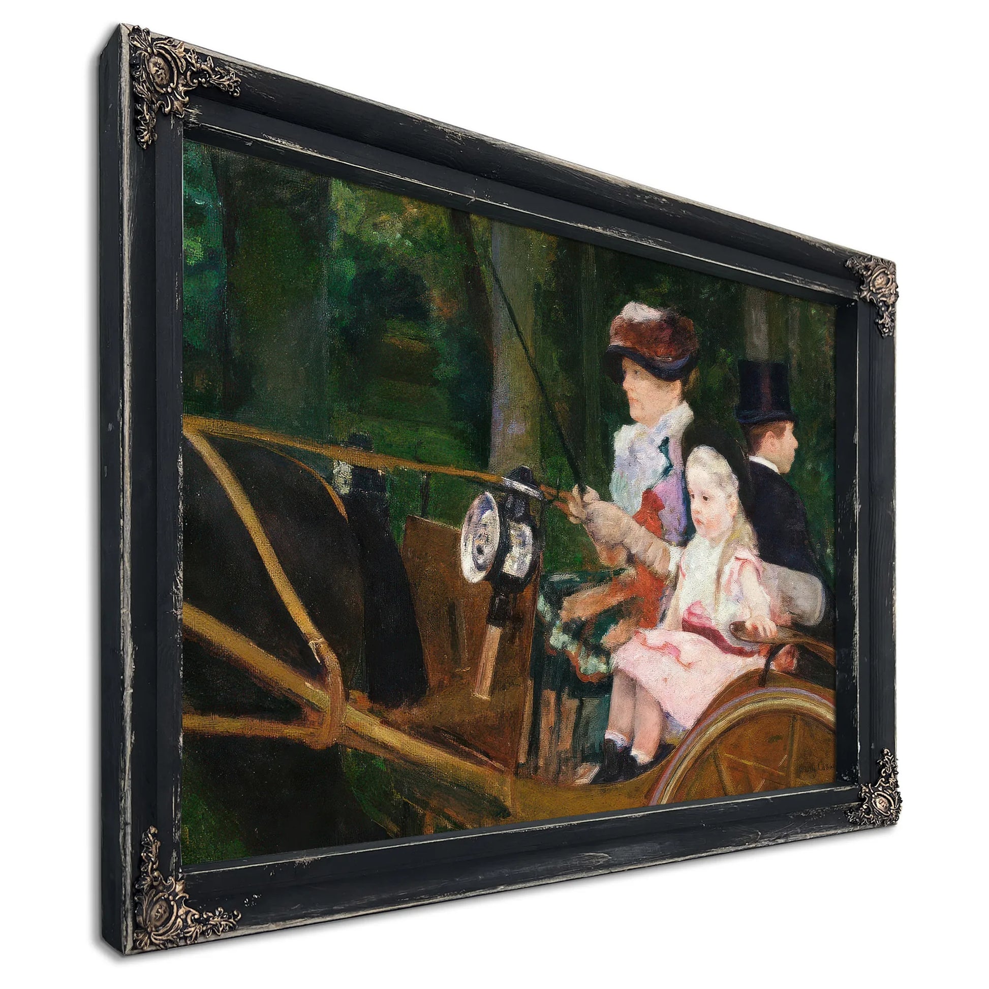 A Woman And A Girl Driving By Mary Cassatt Fine Art Print