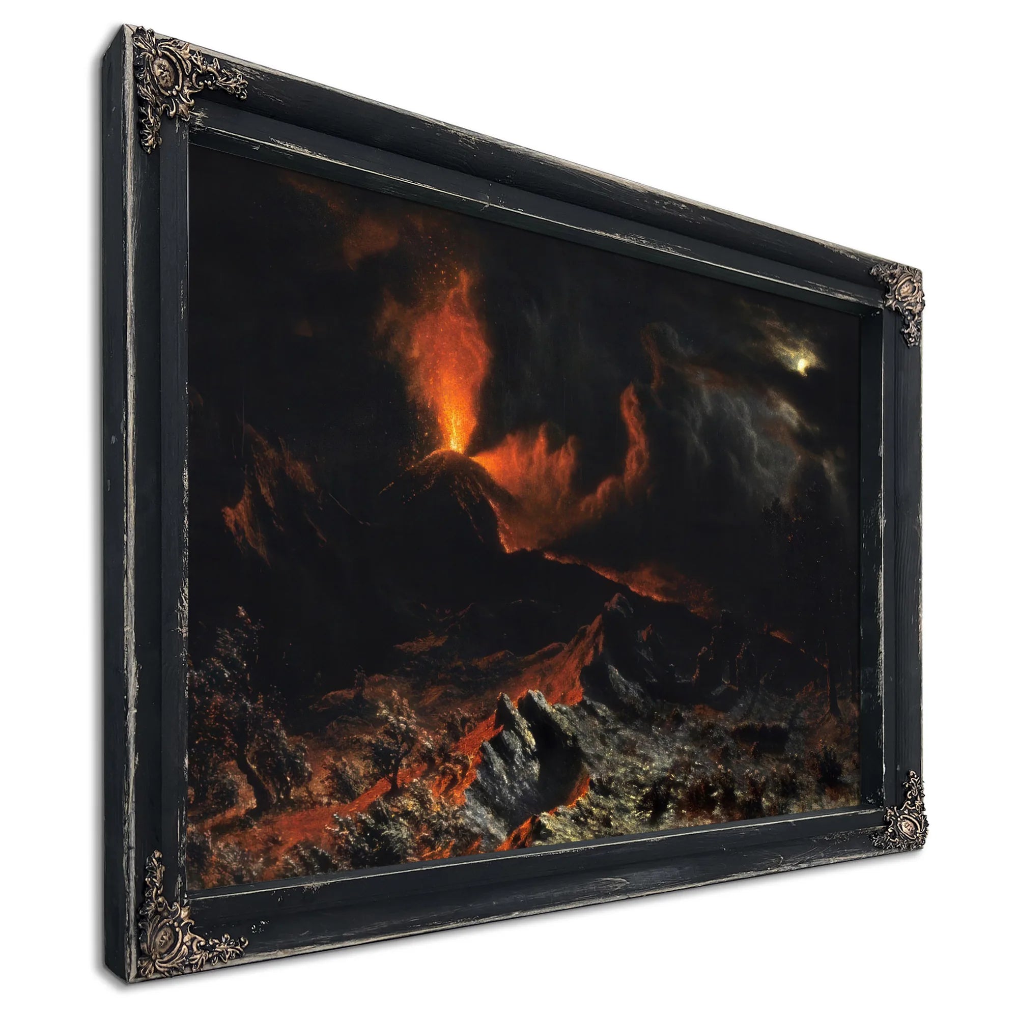 Mount Vesuvius At Midnight By Albert Bierstadt Fine Art Print
