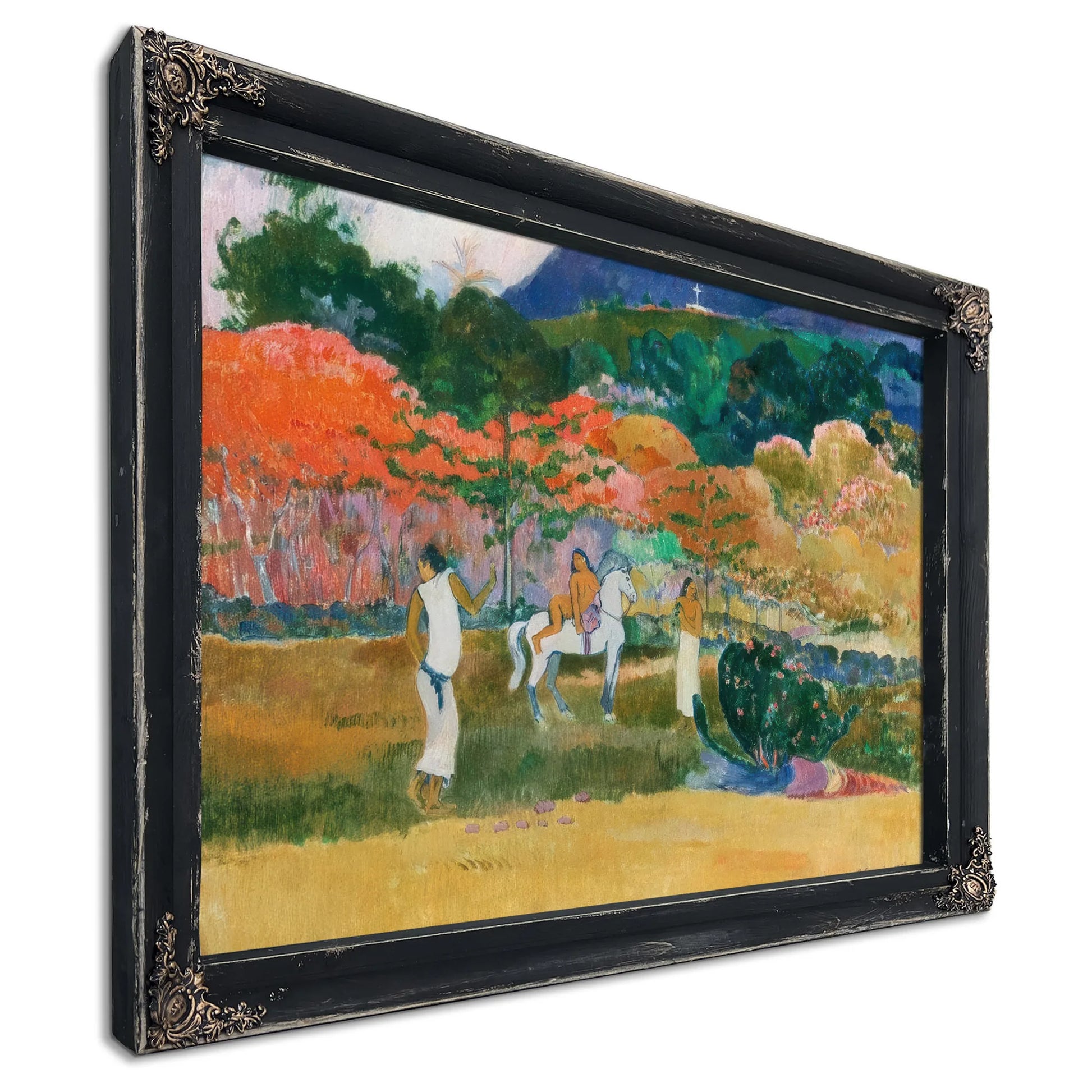 Women And A White Horse By Paul Gauguin Fine Art Print