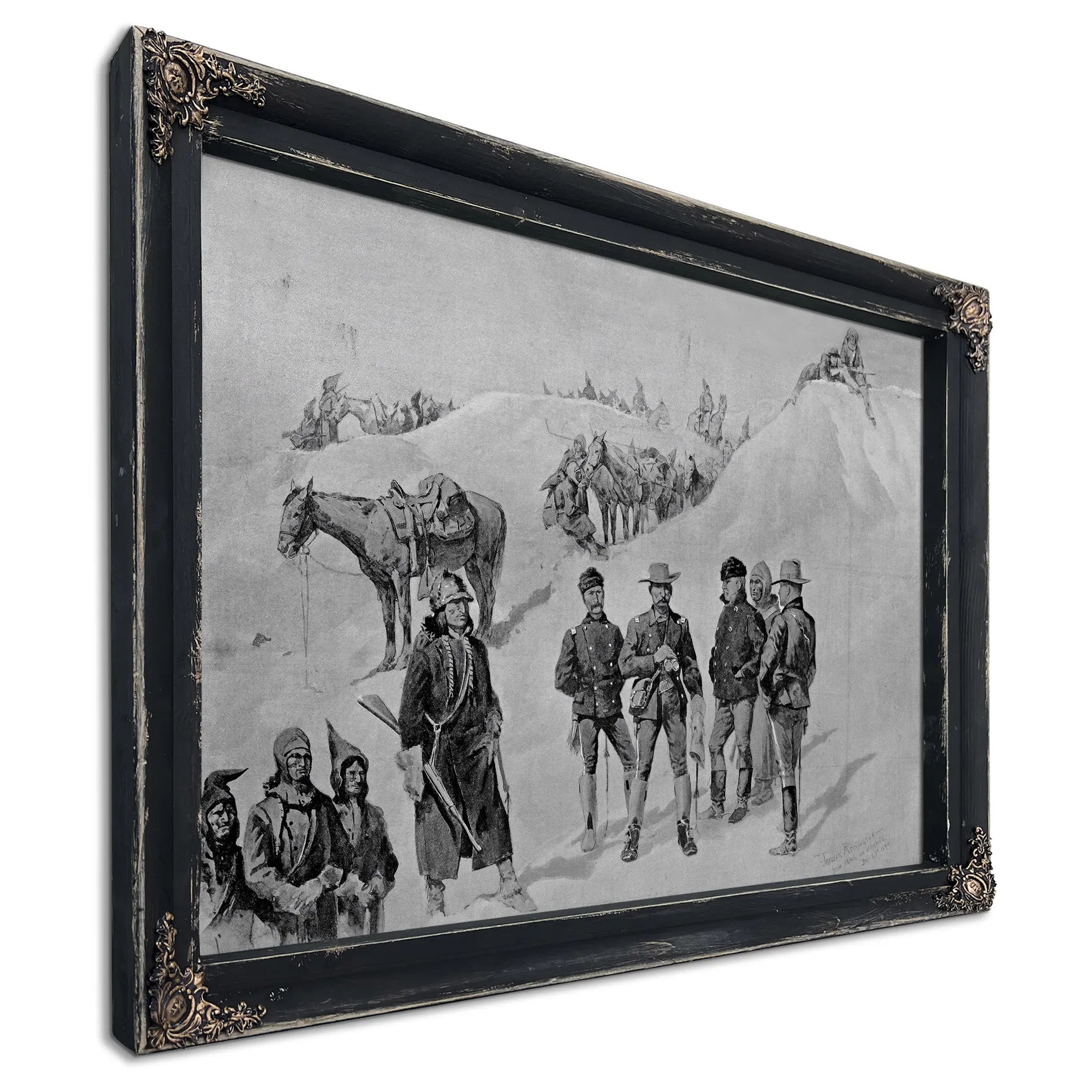 Watching The Dust Of The Hostiles From The Bluffs Of The Stronghold by Frederic Remington