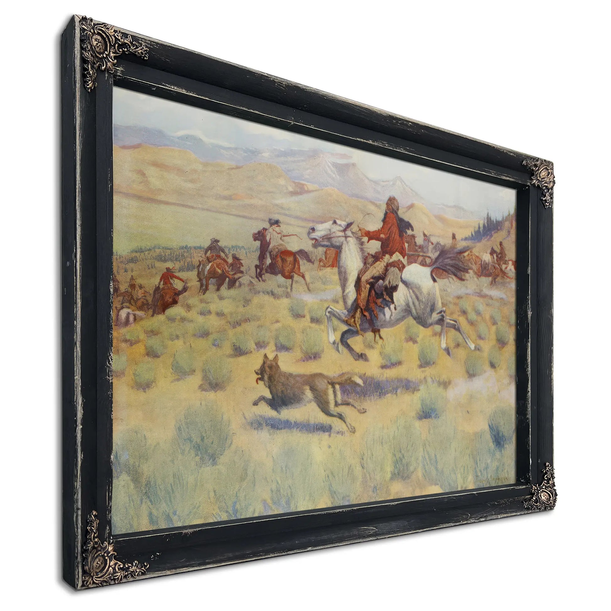 Hunting On The Prairie From Colliers Weekly Pub by Frederic Remington