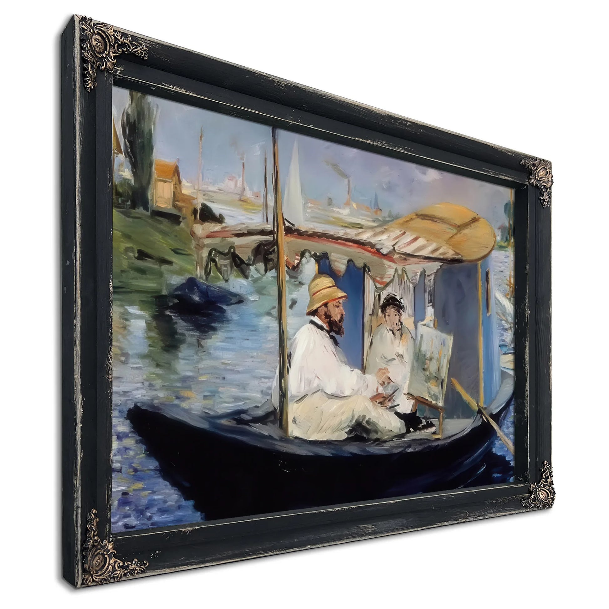 Claude Monet And His Wife In His Studio Boat By Edouard Manet Fine Art Print